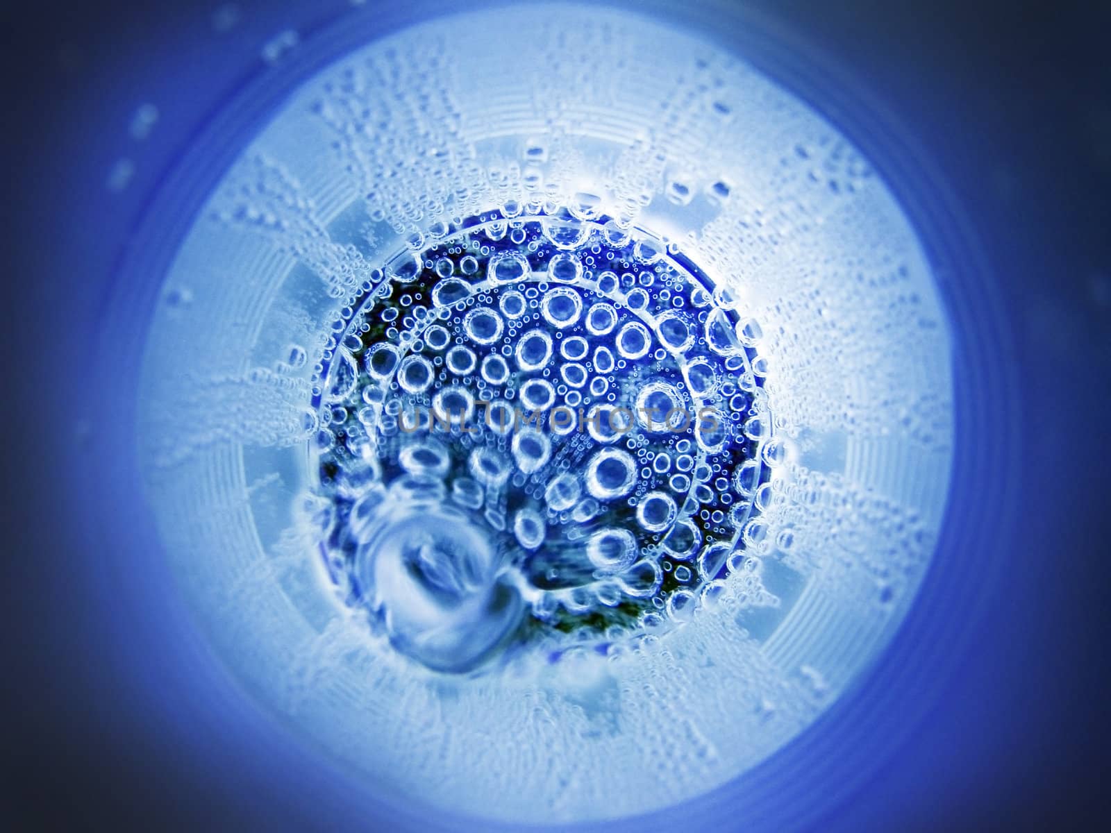 The abstract water oxygen bubbles blue background