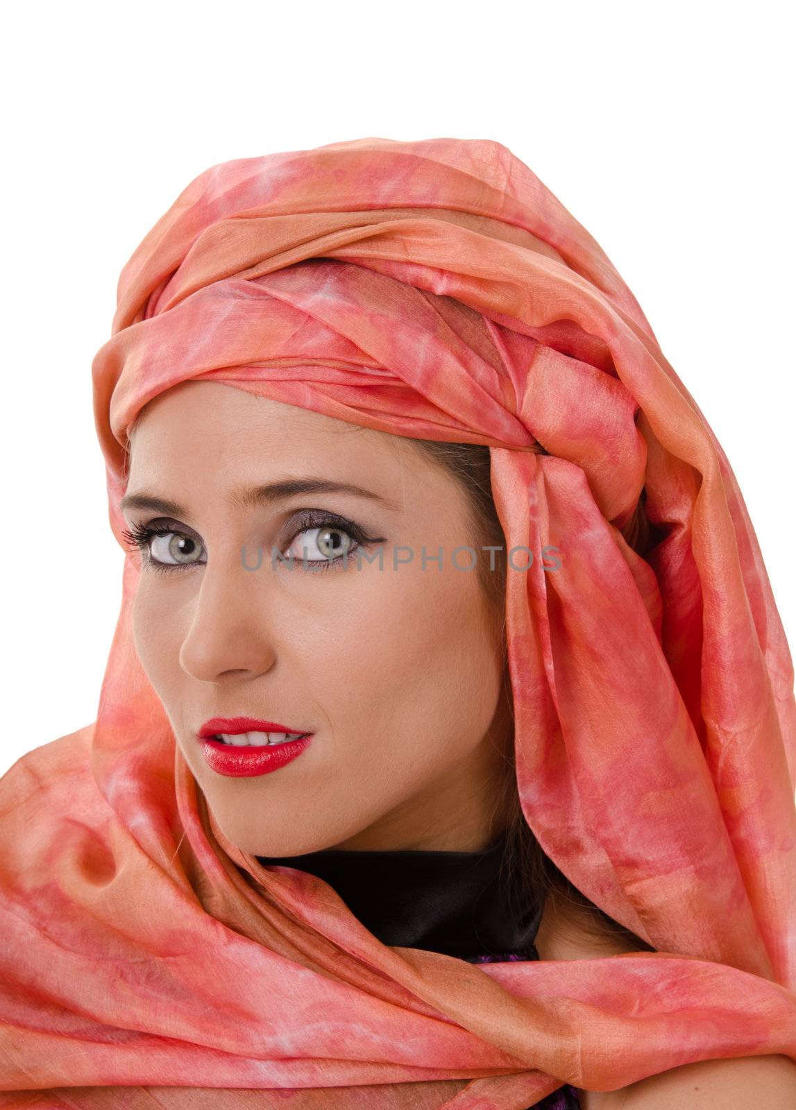Portrait of woman in a turban by Sergieiev