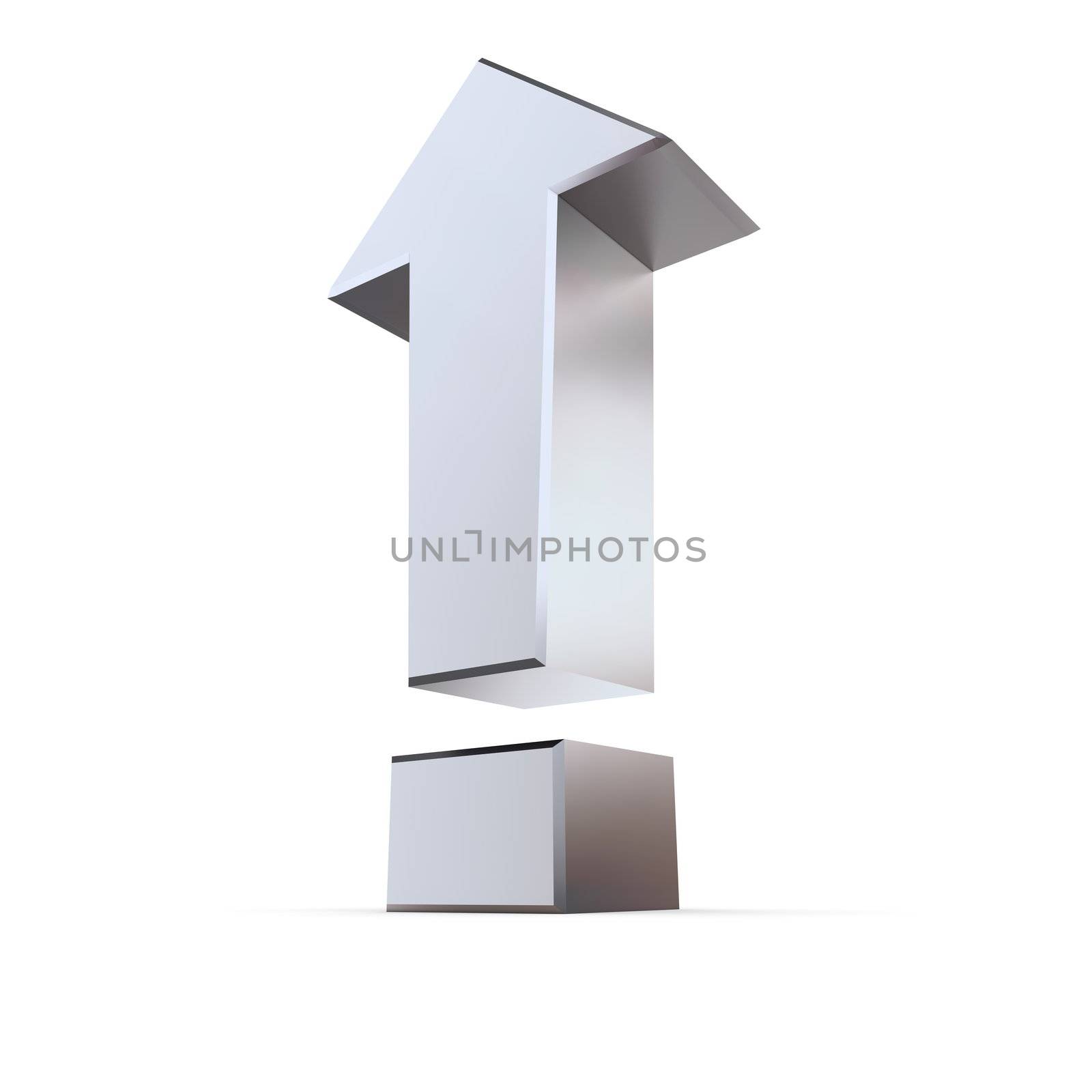 Metallic Exclamation Mark Symbol - Arrow Up by PixBox