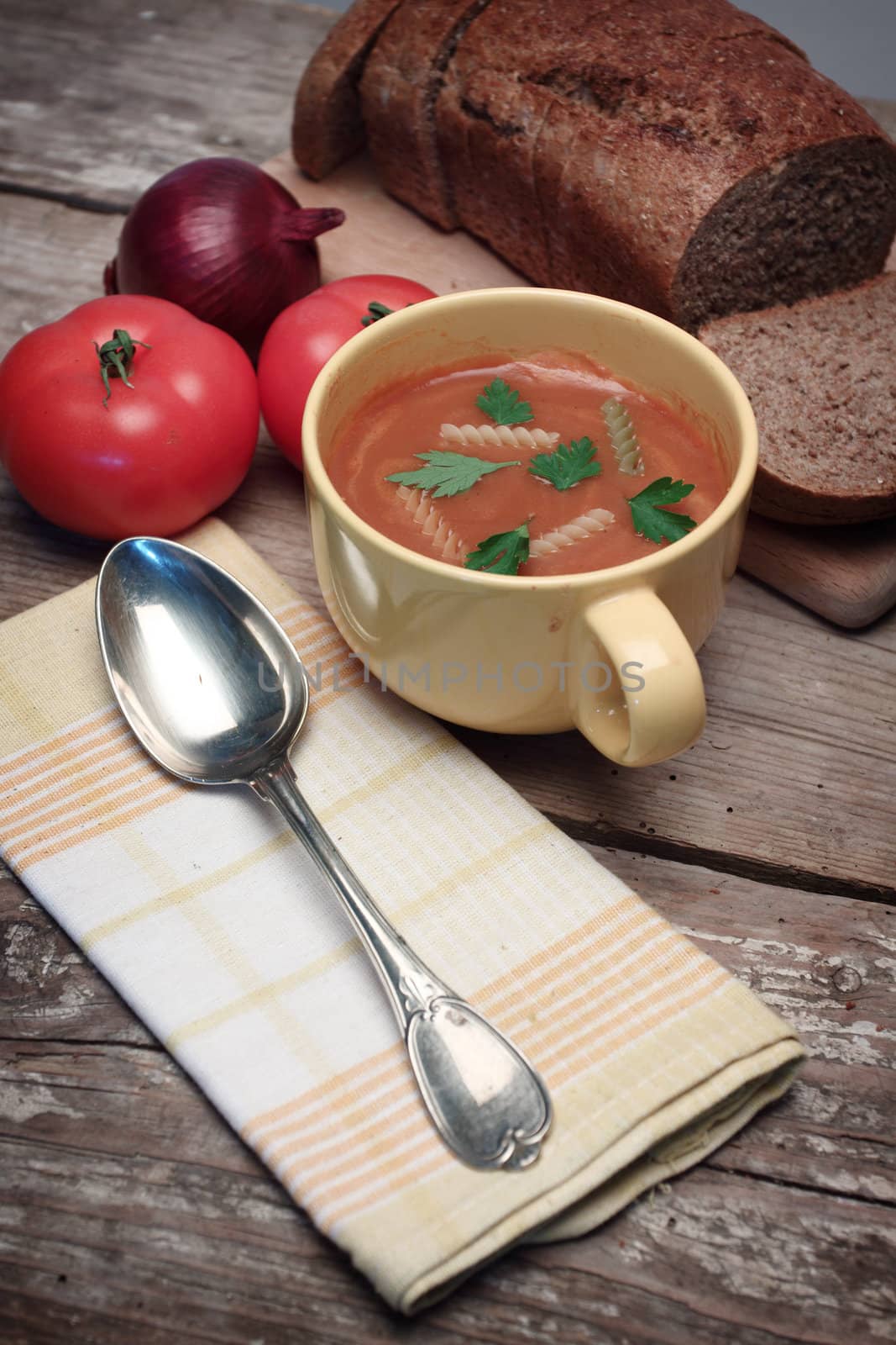 bowl of homemade  tomato cream  soup