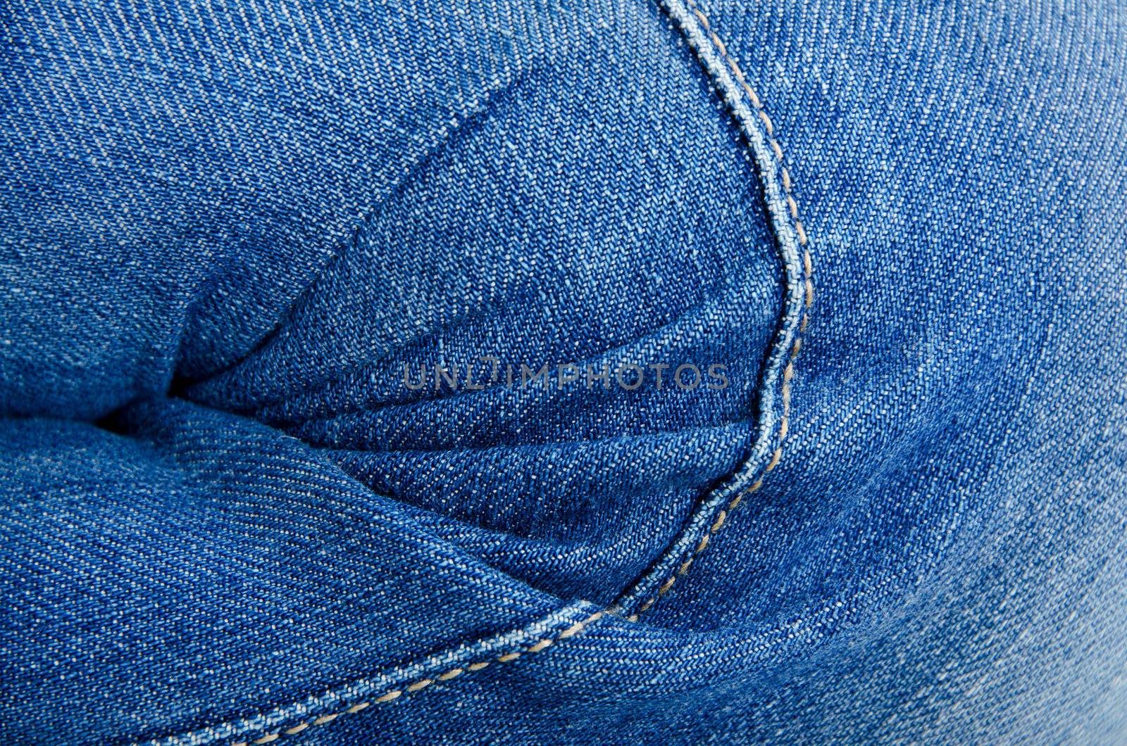 Women's knee in jeans closeup by Sergieiev