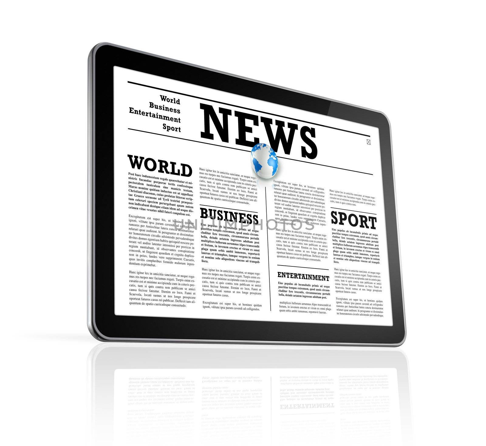 News on a digital tablet pc computer by daboost