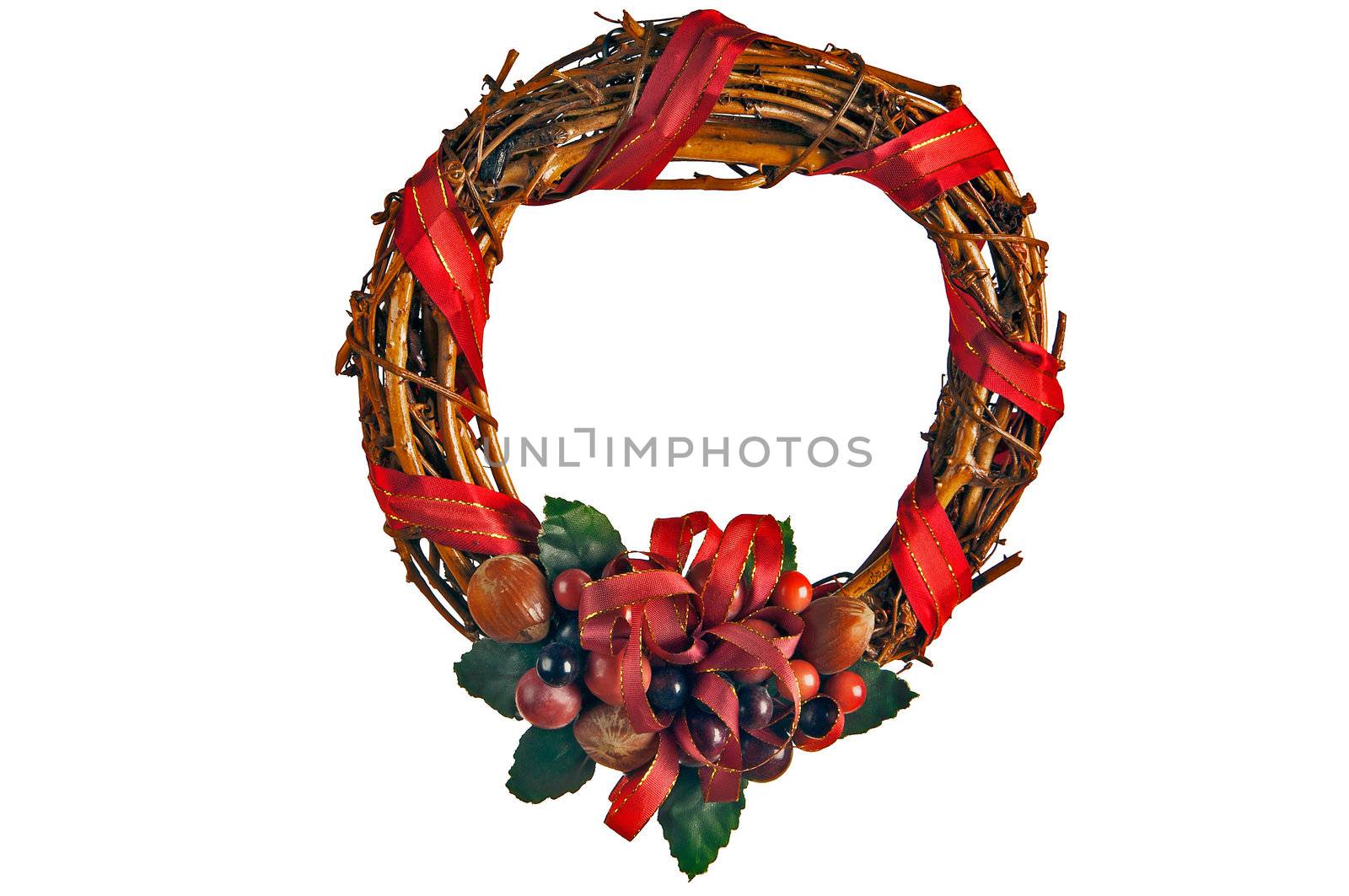 Door garland on white background