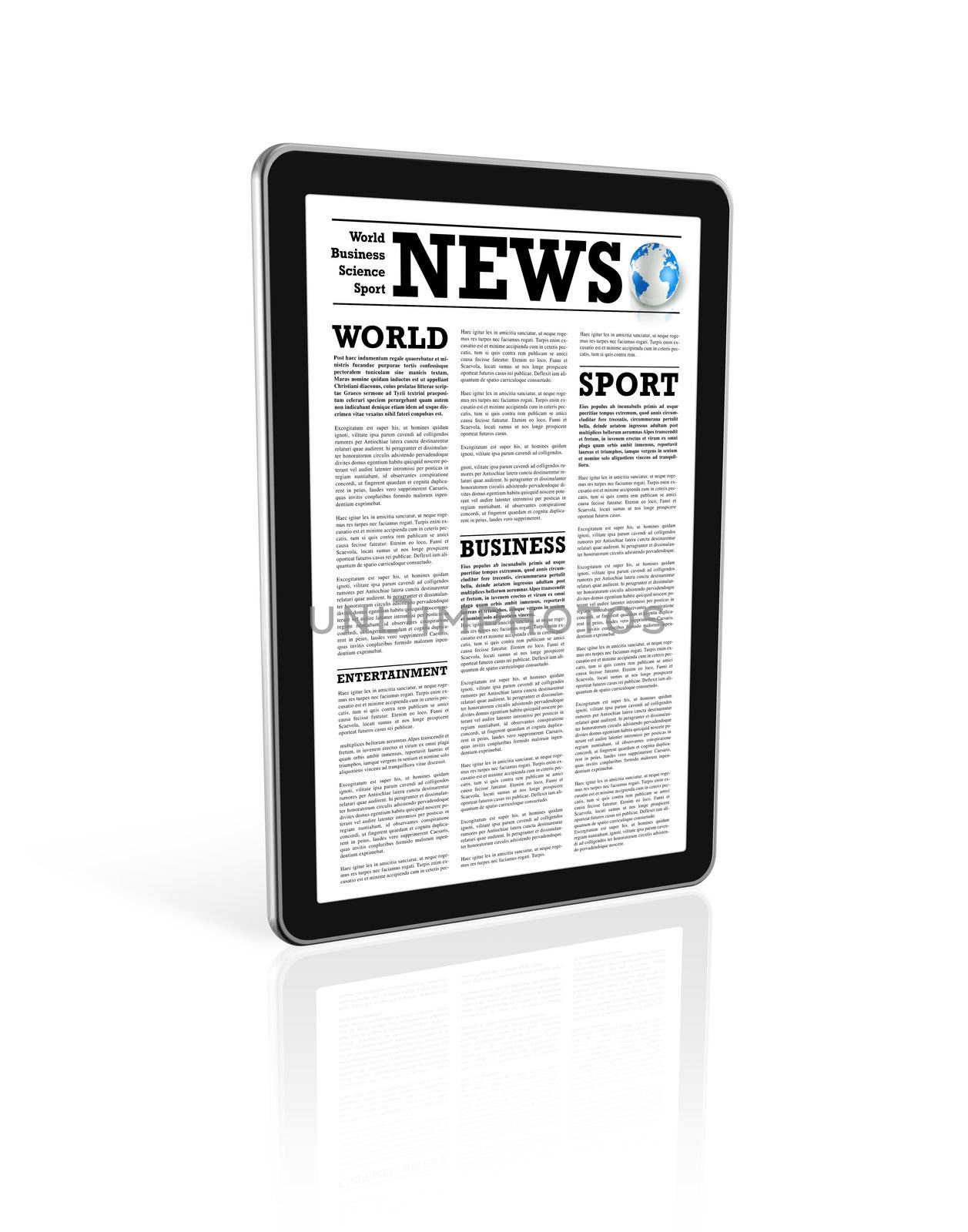 News on a digital tablet pc computer by daboost