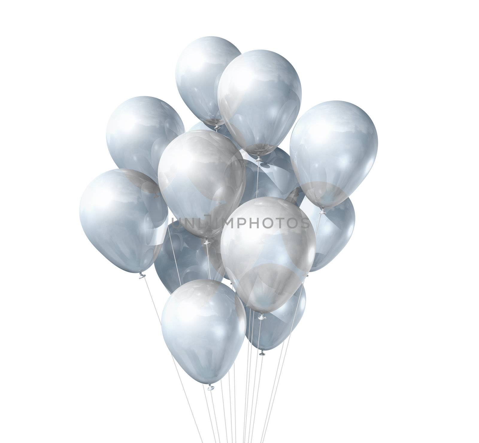 white balloons isolated by daboost