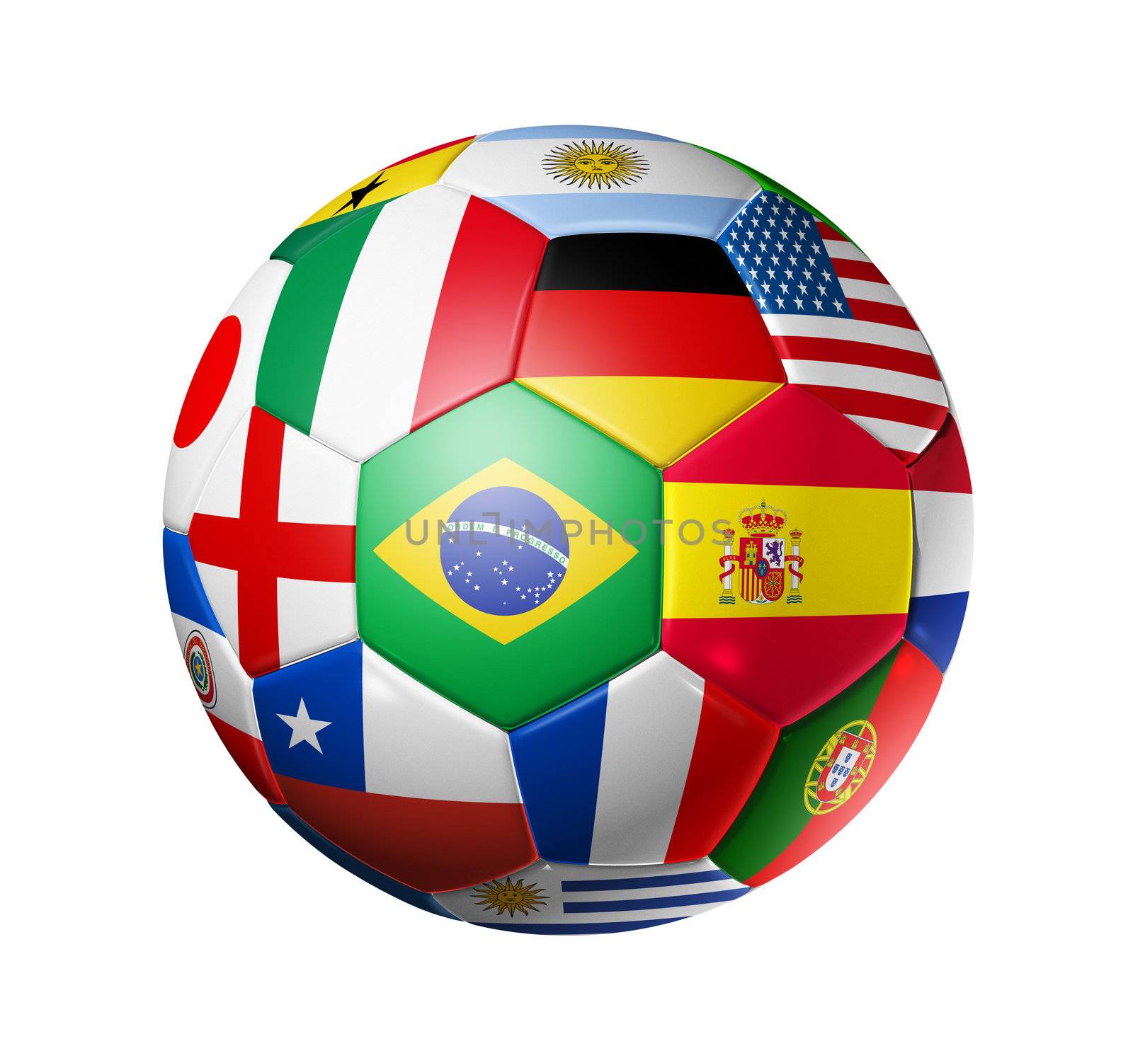 Football soccer ball with world teams flags by daboost