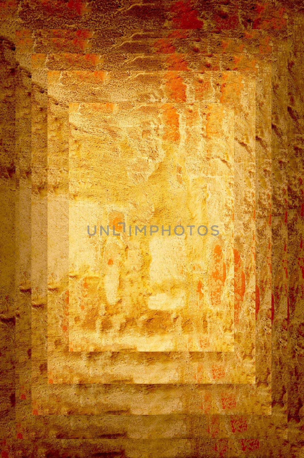 A stone background made like a pyramide seen from above.