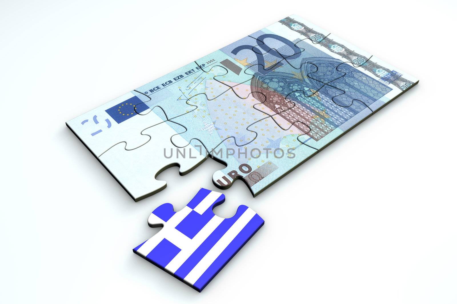 20 Euro Note Puzzle And a Greek Piece by PixBox