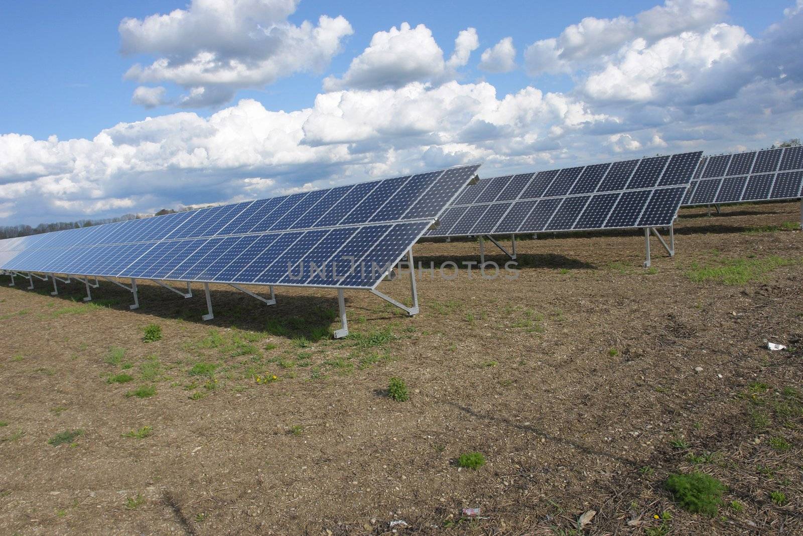 solar collector energy plant outside against sky