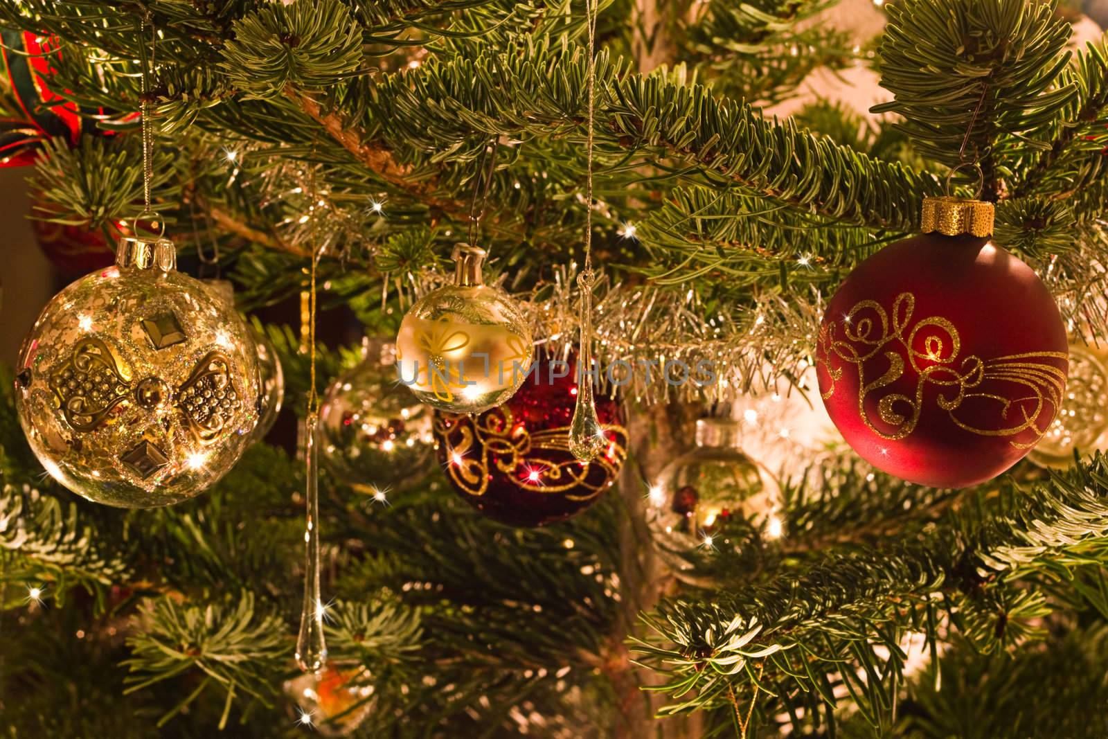 Decoration in christmas tree by Colette