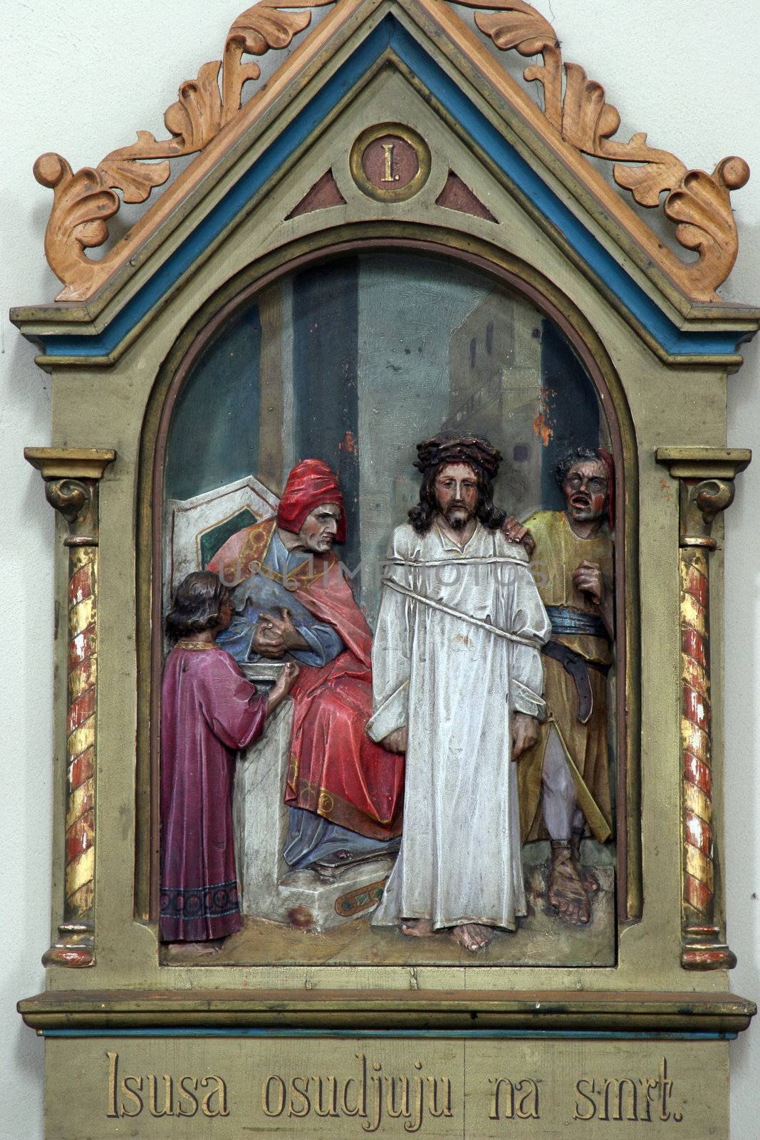 Jesus is condemned to death by atlas