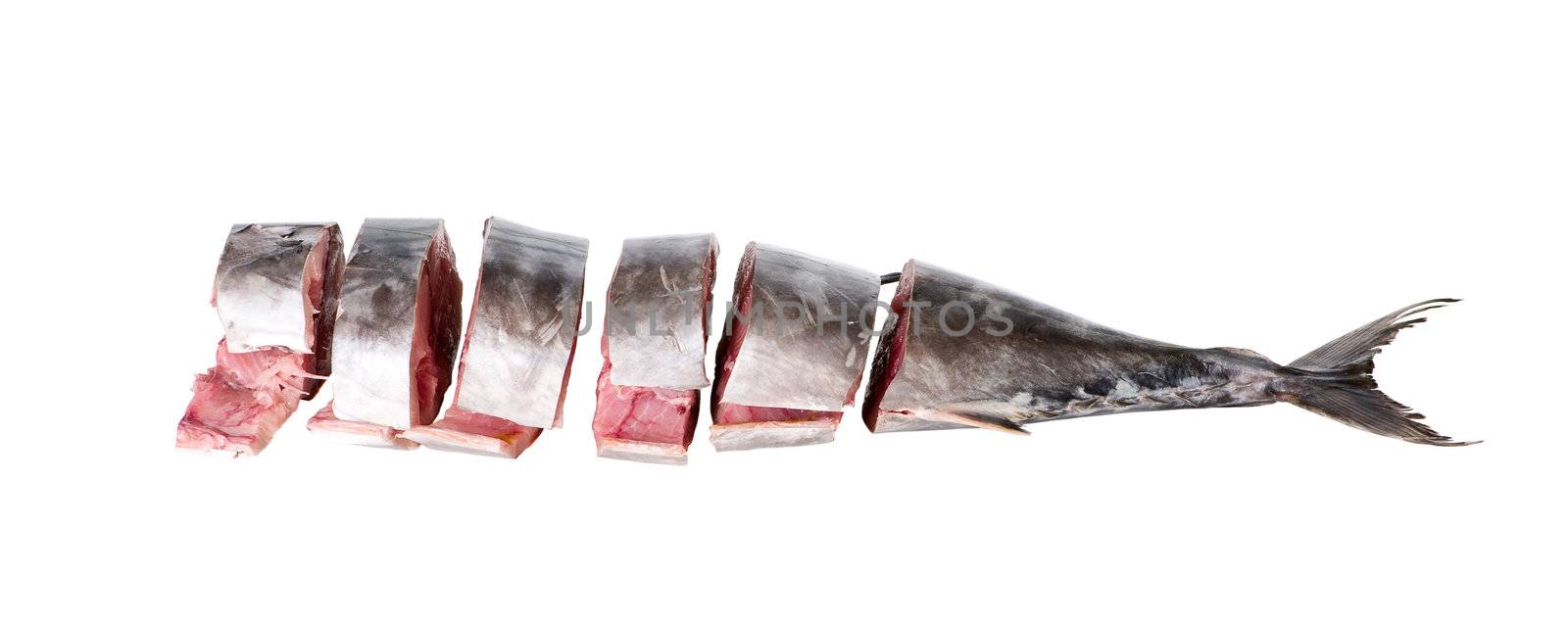 Stake from a tuna isolated on white background