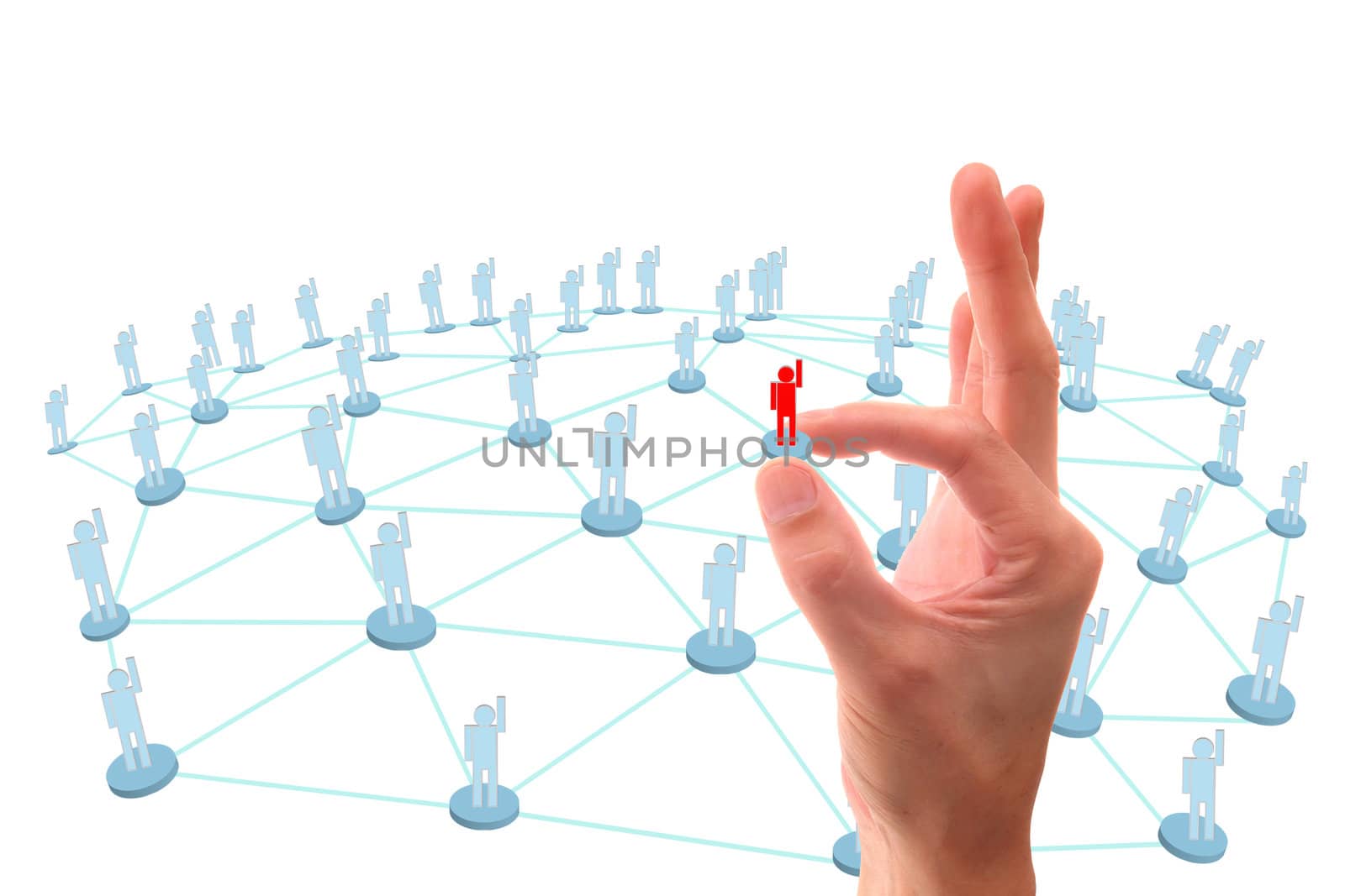 hand point to social network connection