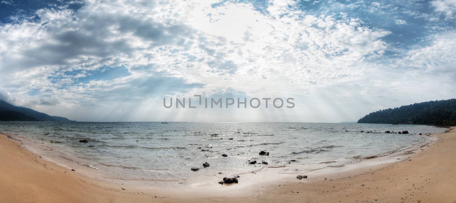 Panoramic view of a beautiful seascape in Tioman island Malaysia