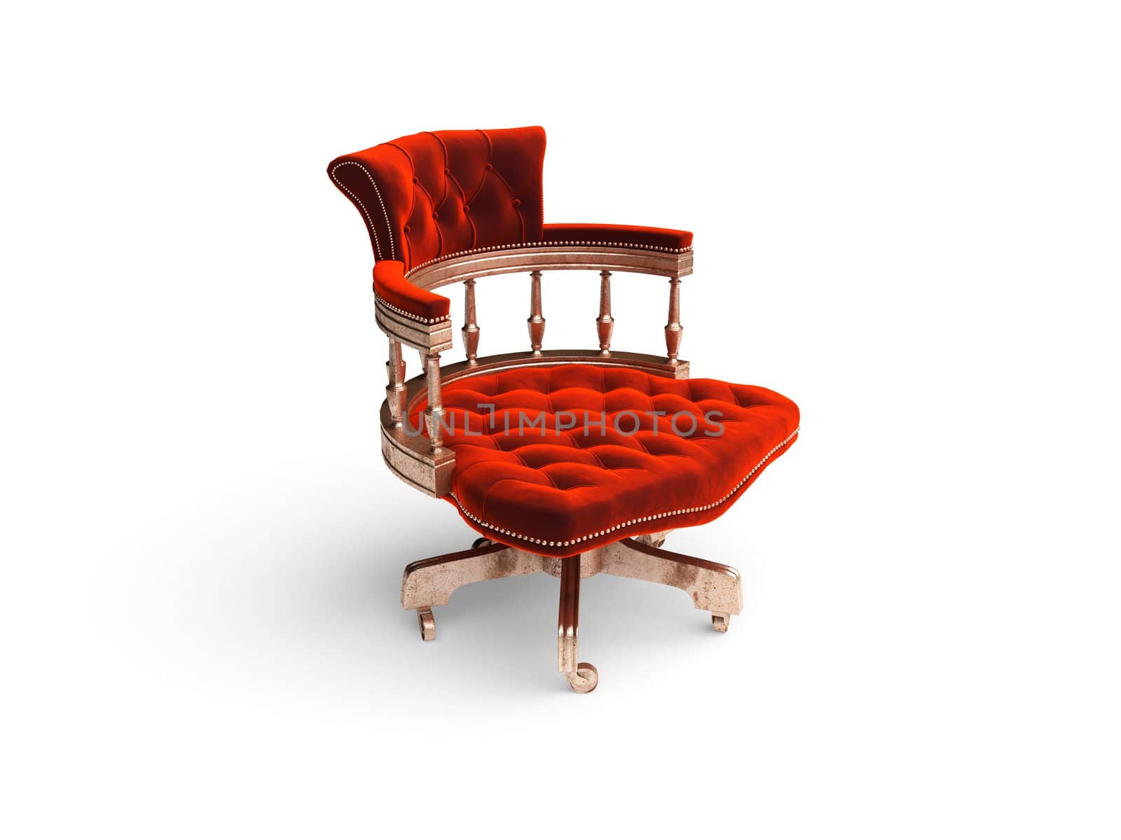 isolated classic golden chair made in 3D