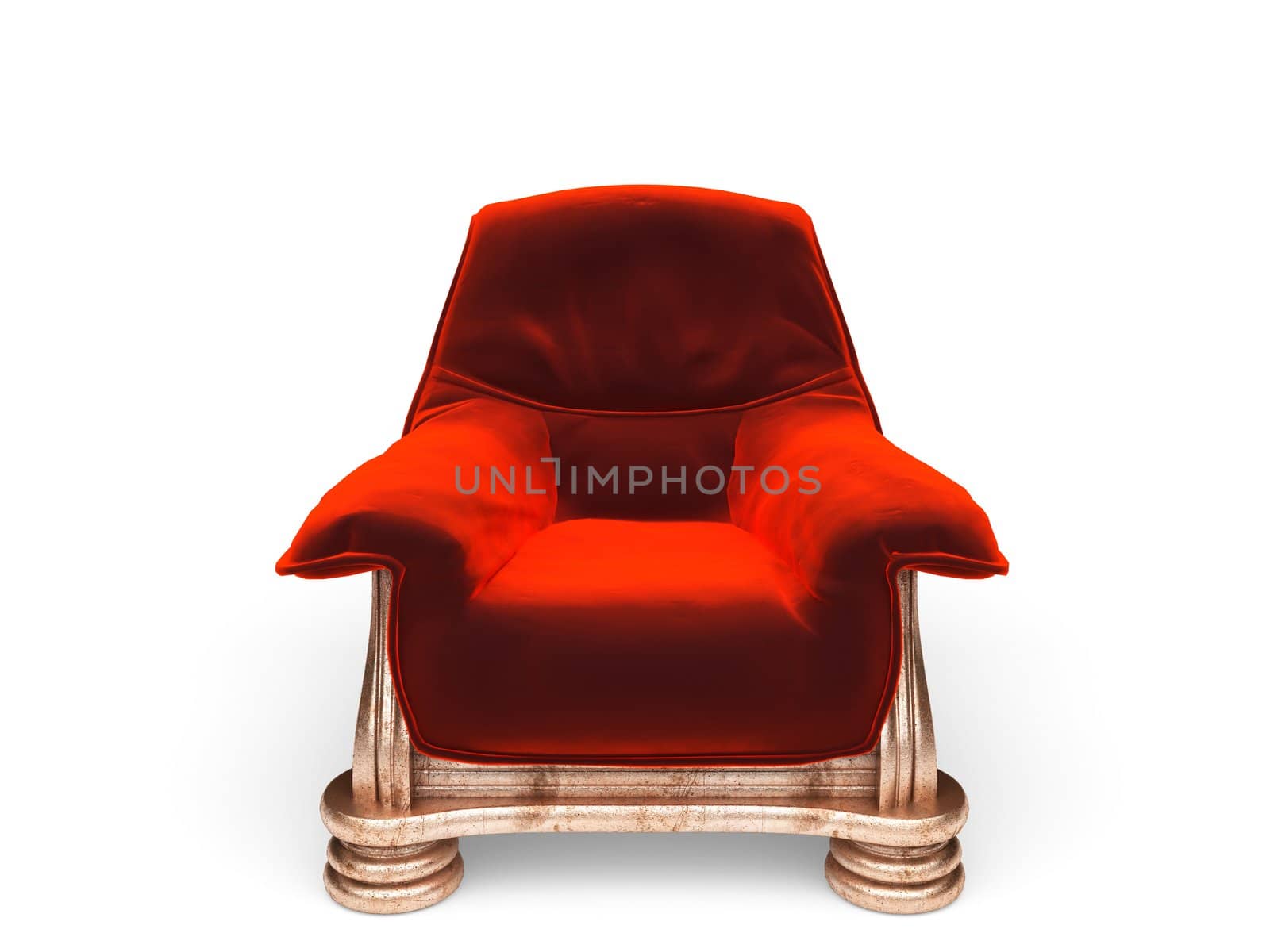 isolated classic golden chair by icetray