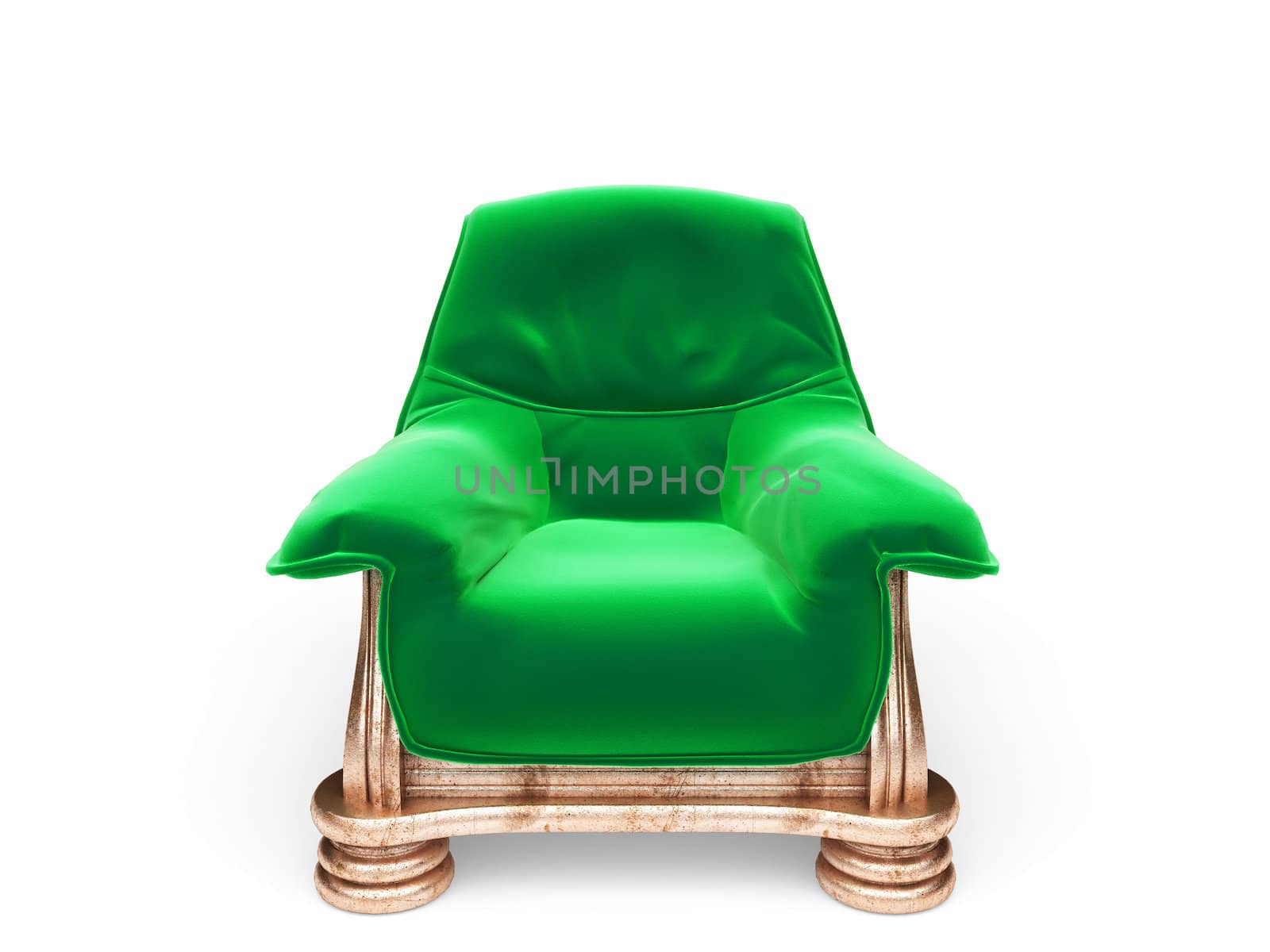 isolated classic golden chair made in 3D