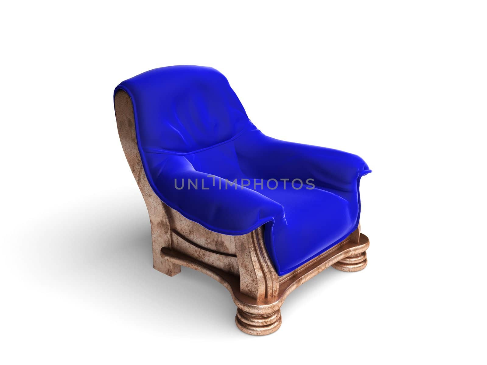 isolated classic golden chair by icetray