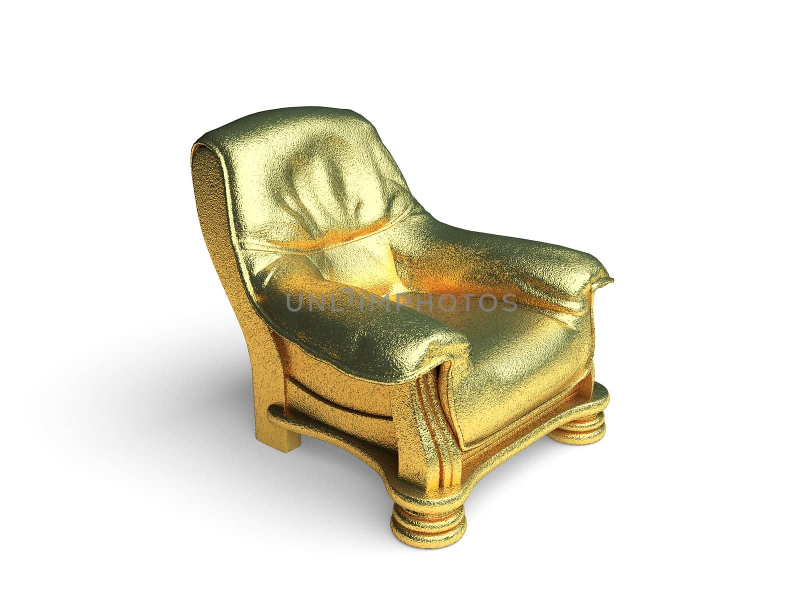 isolated golden object made in 3d graphics