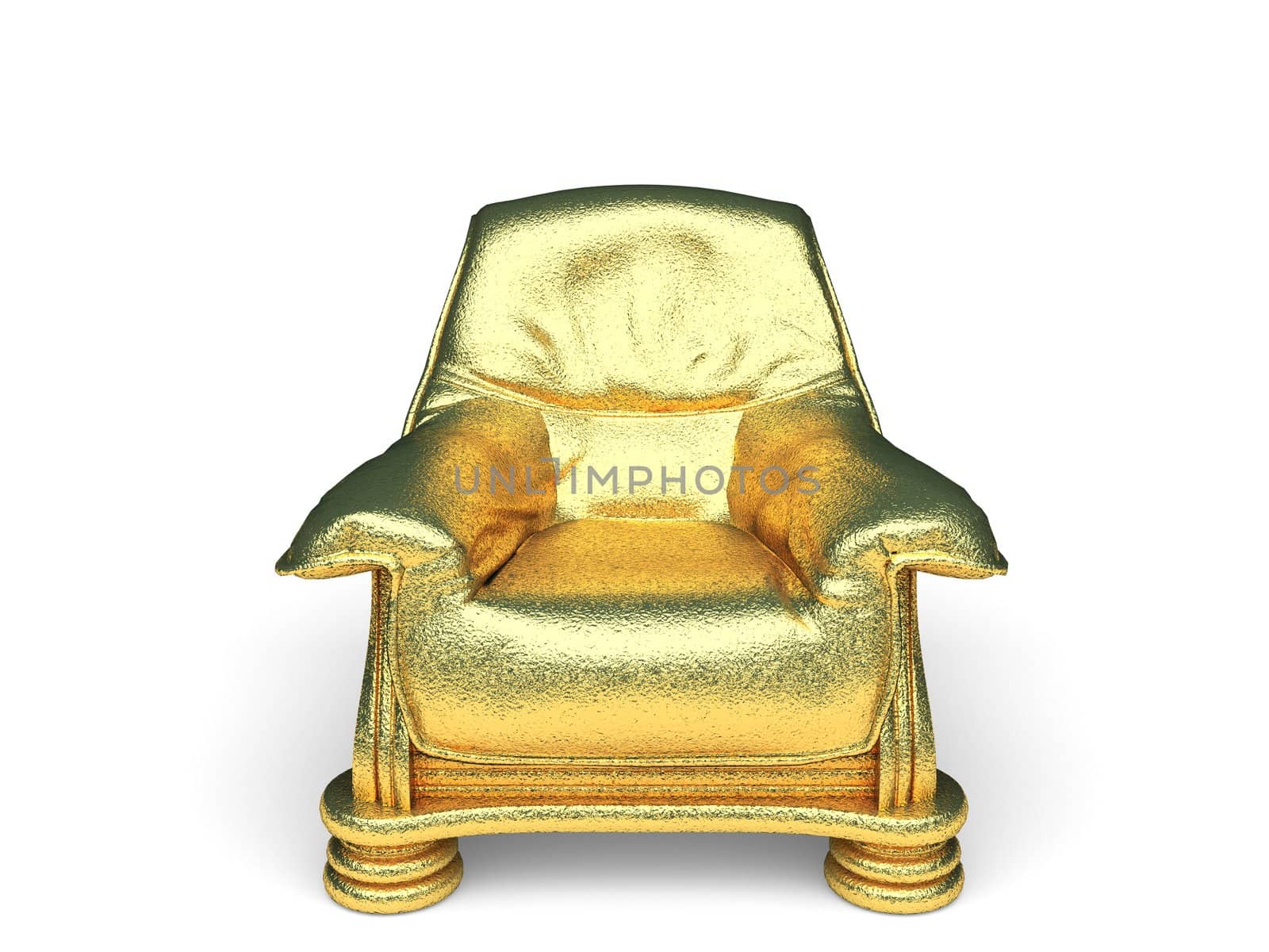 isolated golden object made in 3d graphics