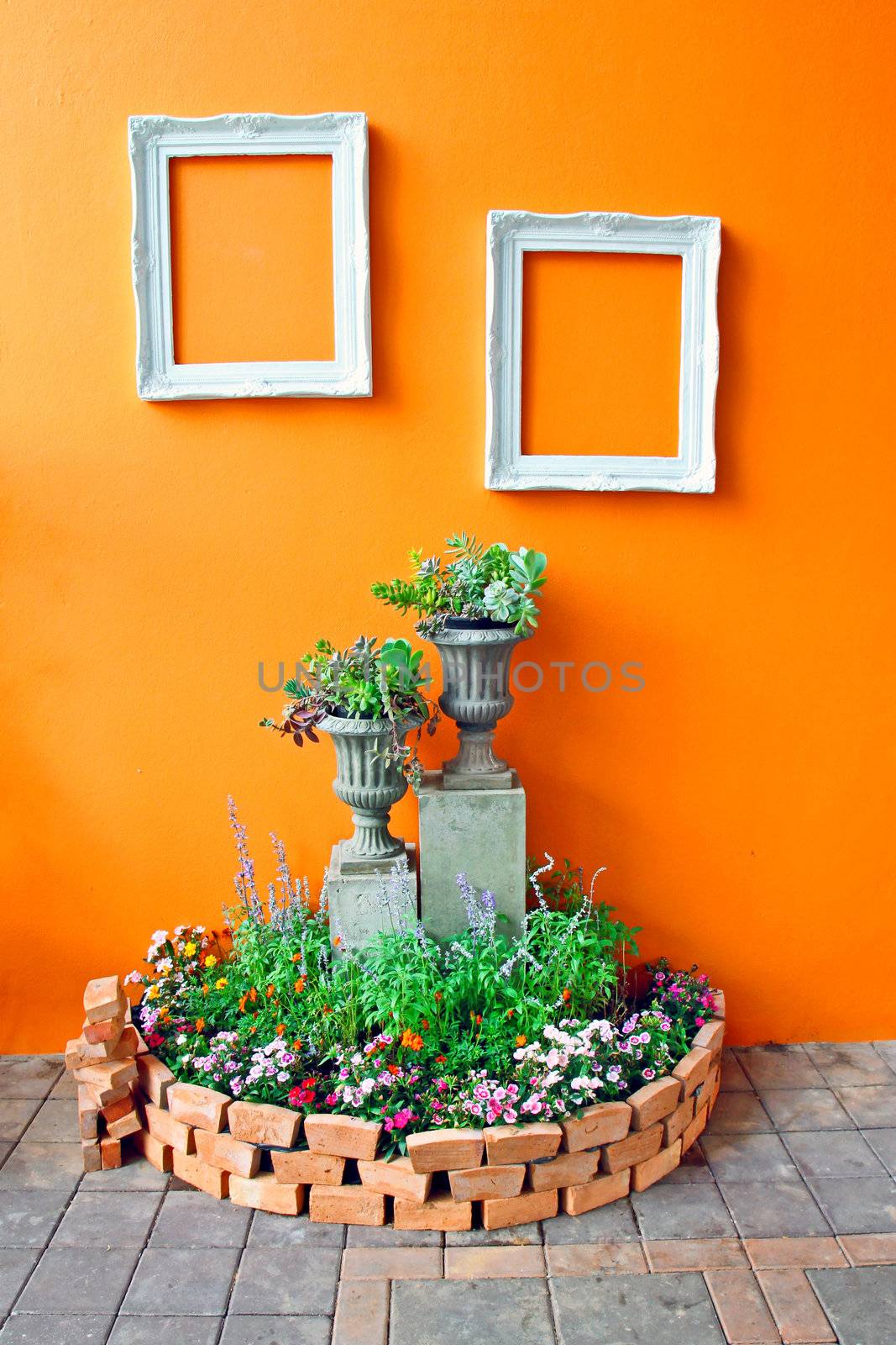 decoration of small garden with frames by nuchylee