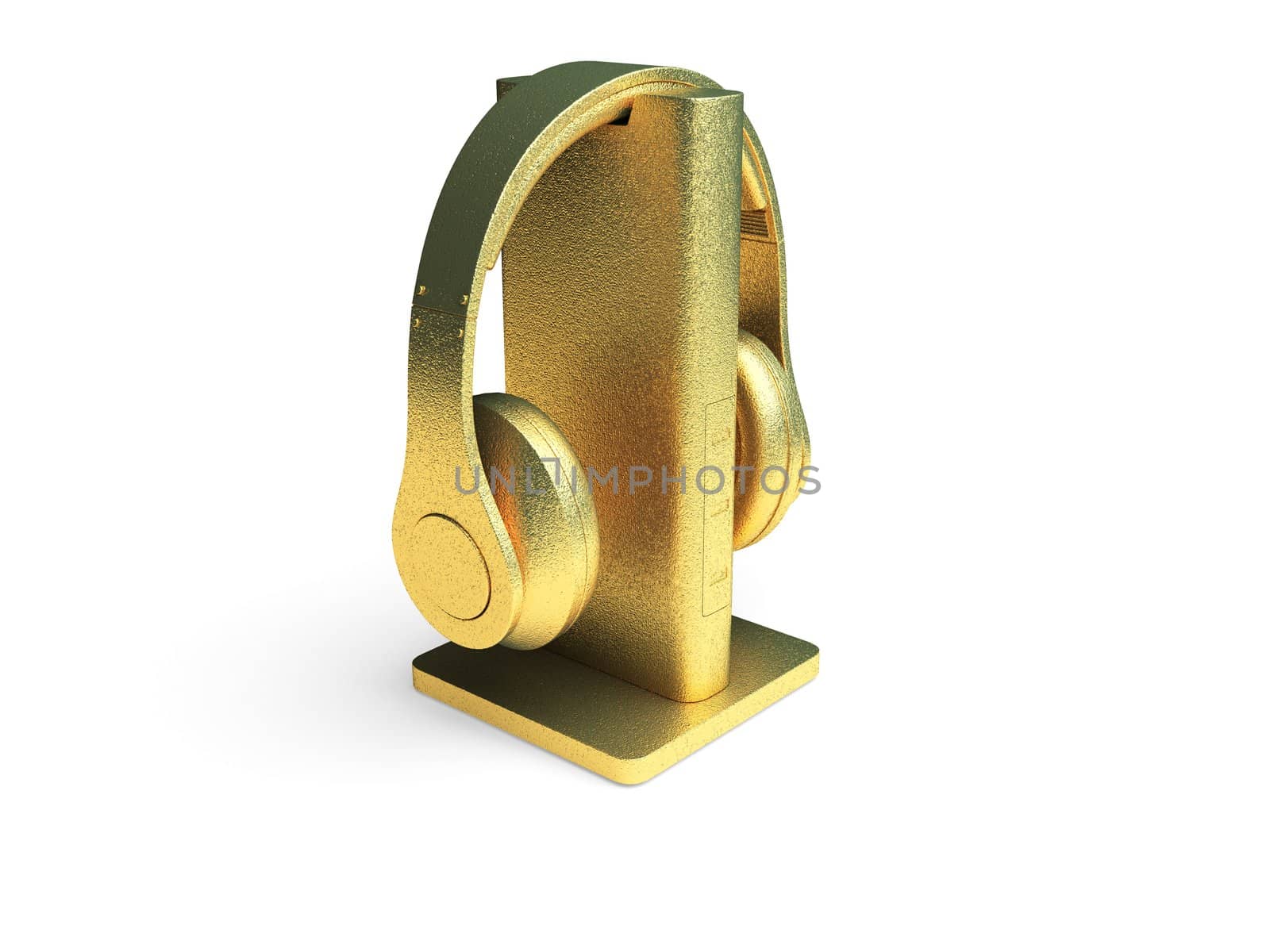 isolated golden object made in 3d graphics