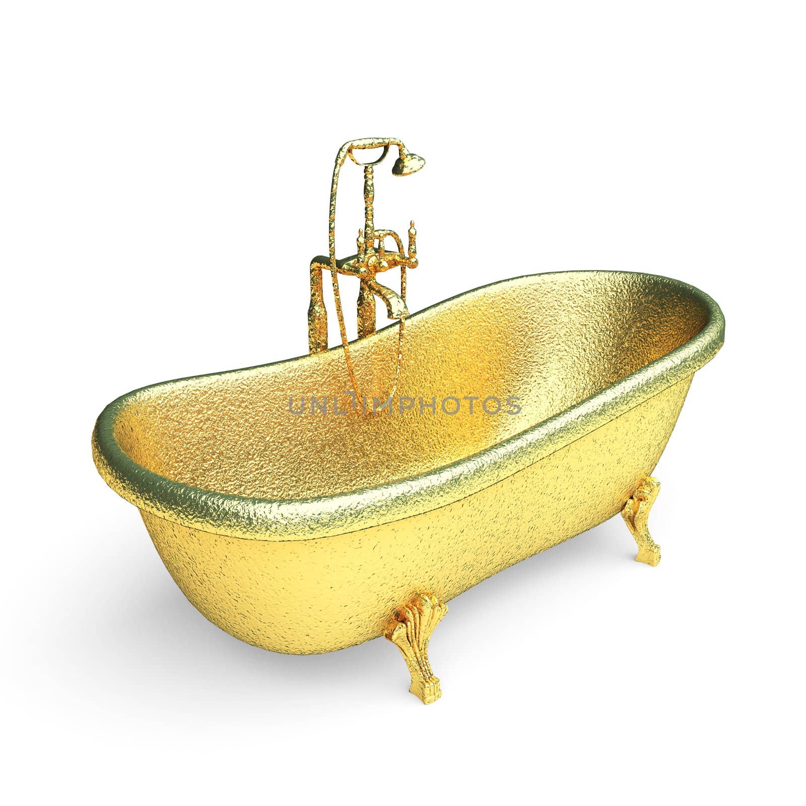 isolated golden object made in 3d graphics