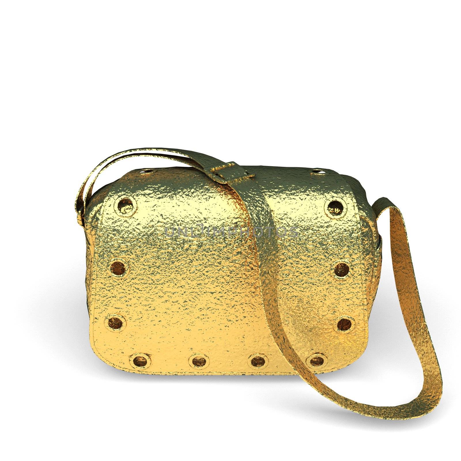 isolated golden object made in 3d graphics