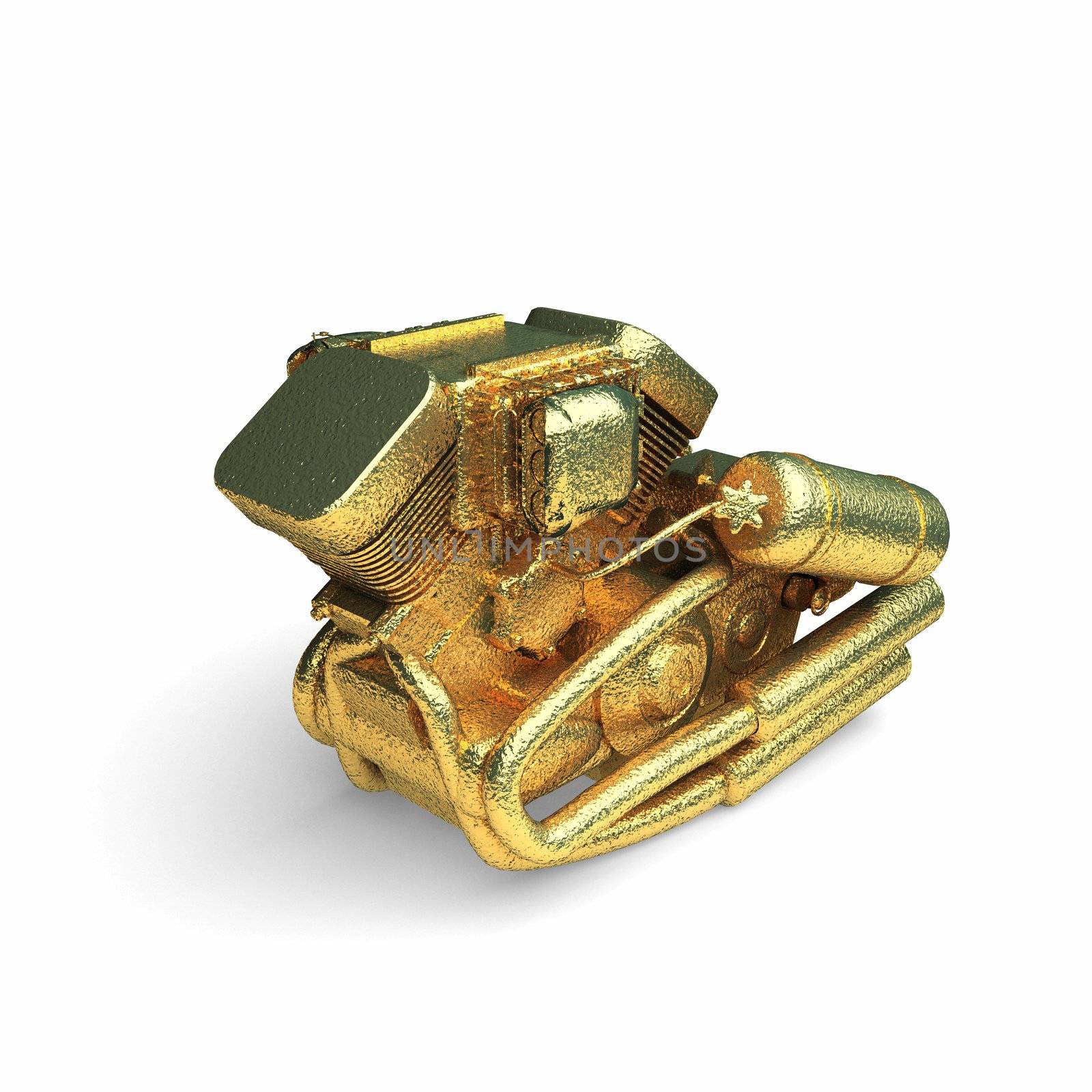 isolated golden object made in 3d graphics