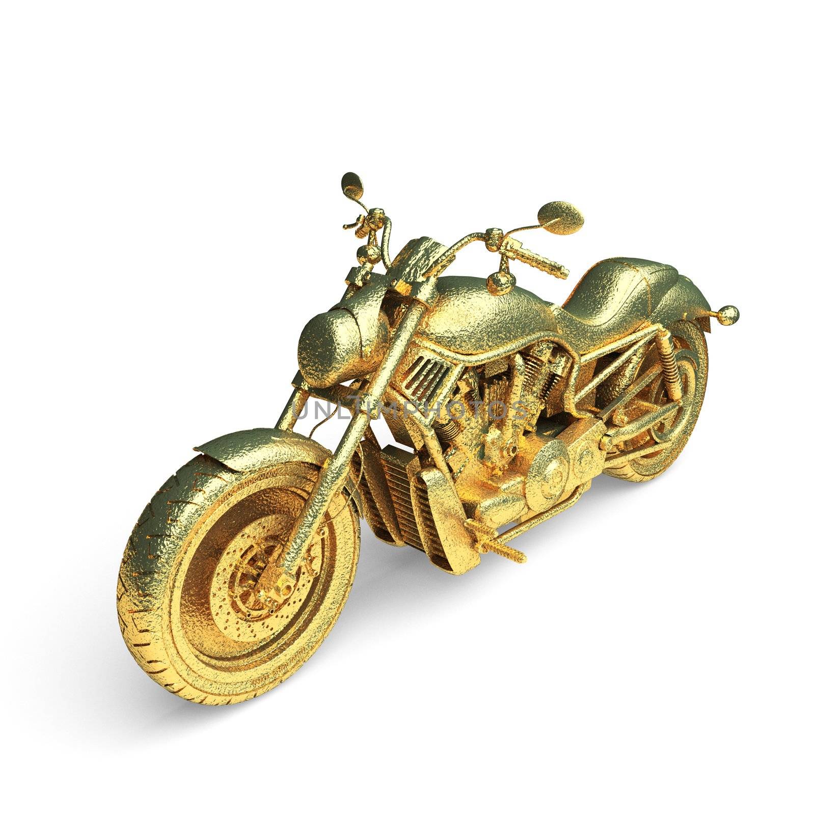 isolated golden object made in 3d graphics