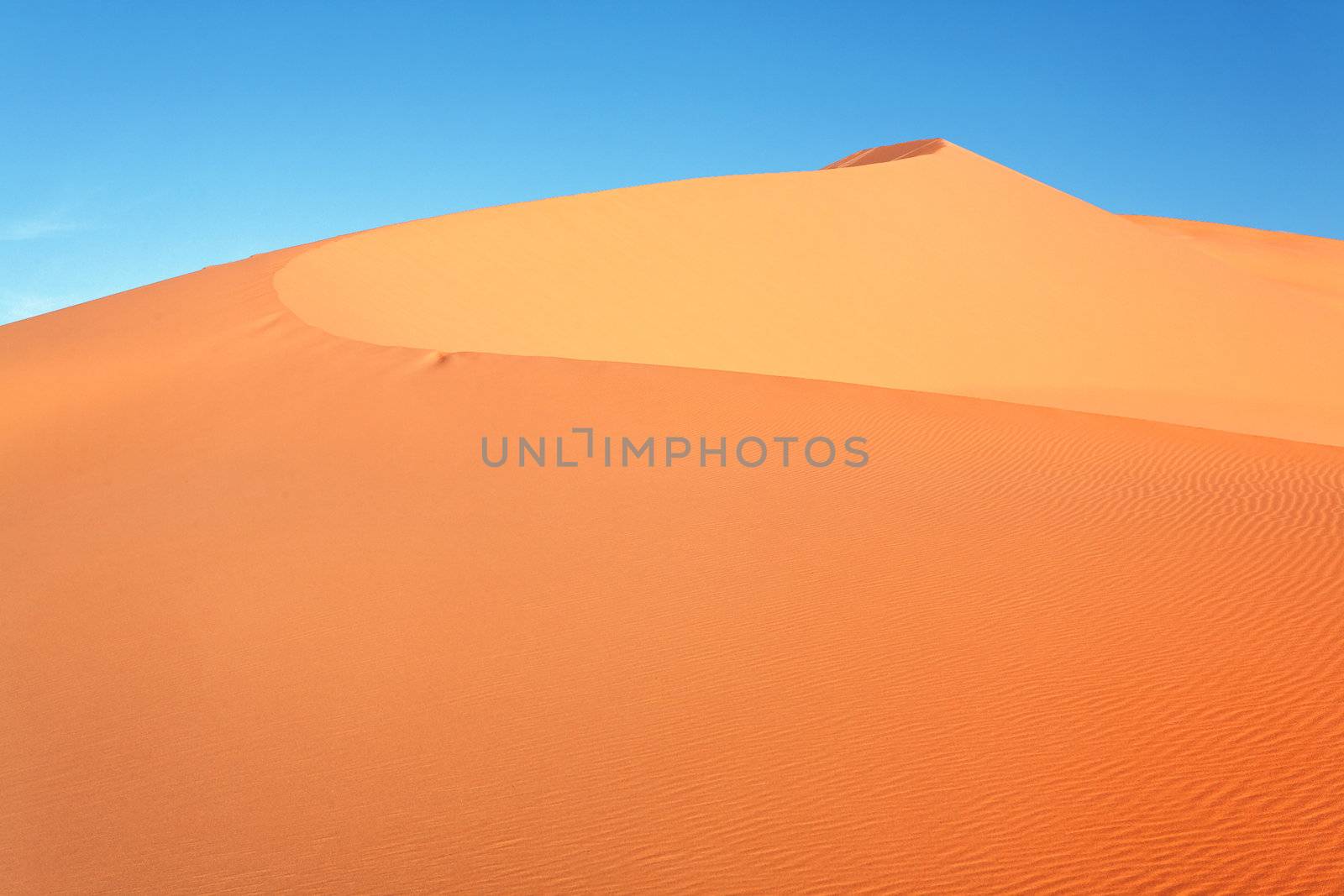 Moroccan desert dune background and Blue sky 