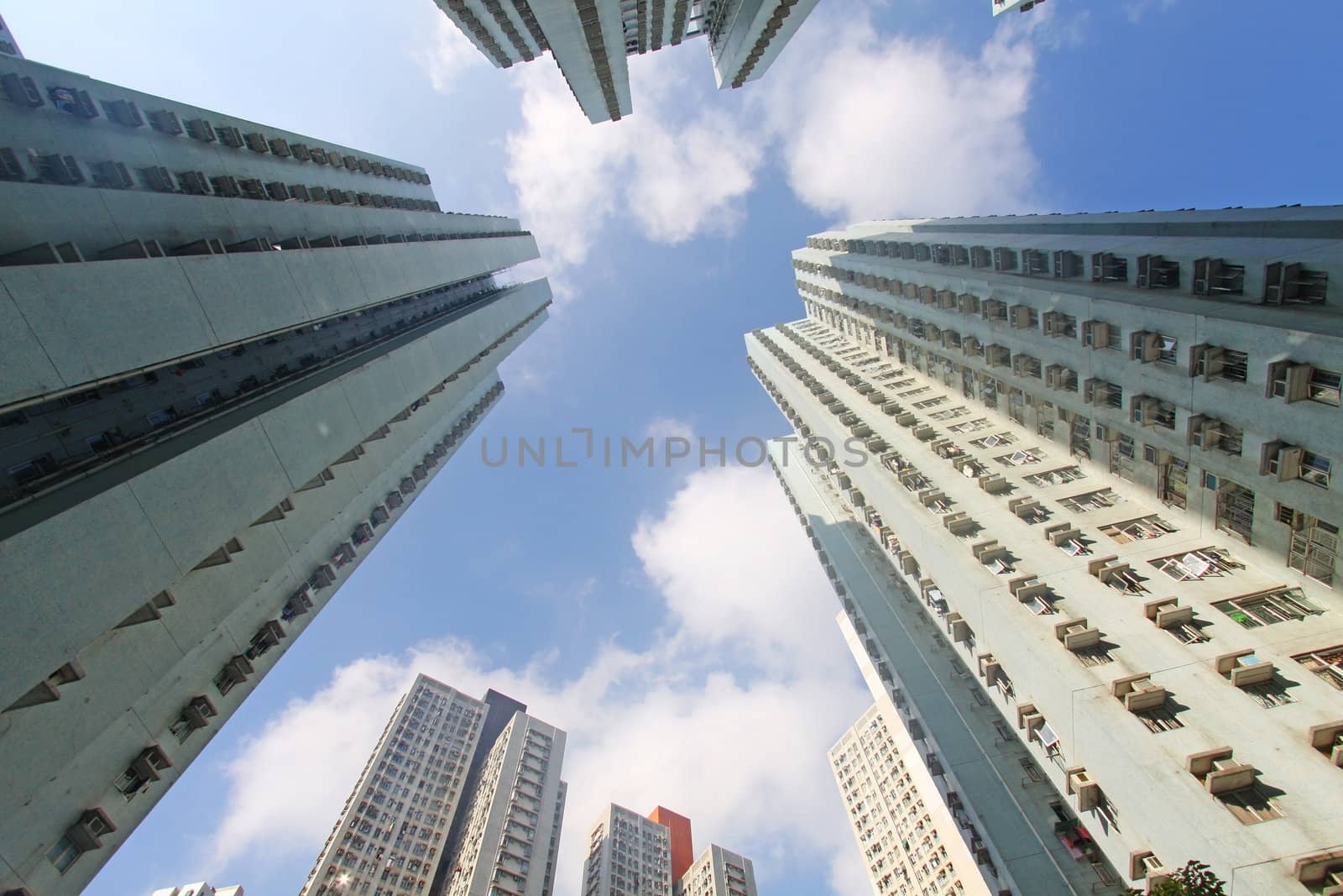 Hong Kong crowded buildings