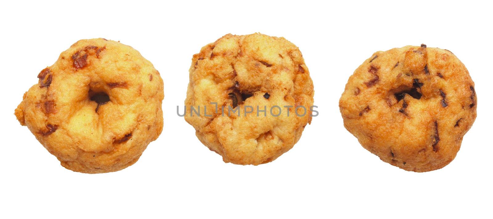 close up of indian vadai isolated on white
