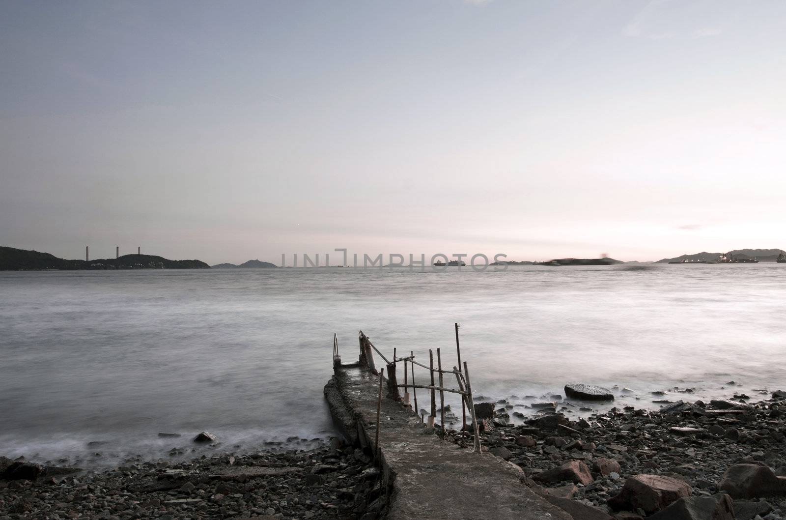 Desolated pier landscape