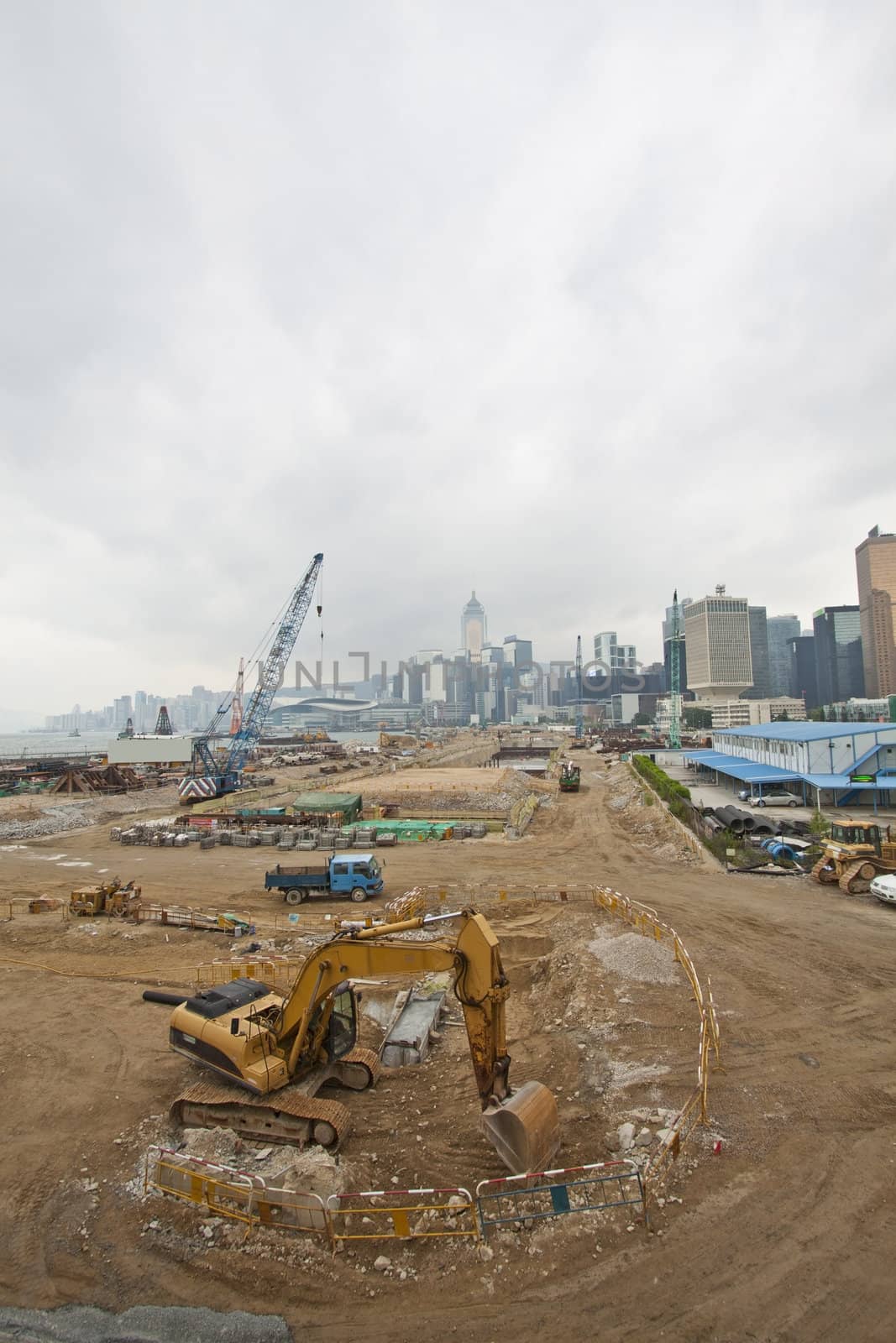 Construction site for new highway in Hong Kong by kawing921