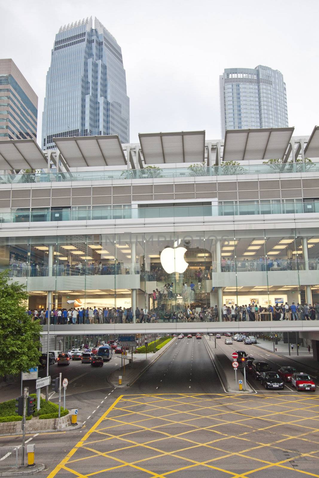 HONG KONG - SEPT 25, Apple Inc. opened its long-awaited first store in Hong Kong on 25 Sepetember, 2011. The store is located on two floors linked by a glass spiral staircase in Hong Kong Central district.