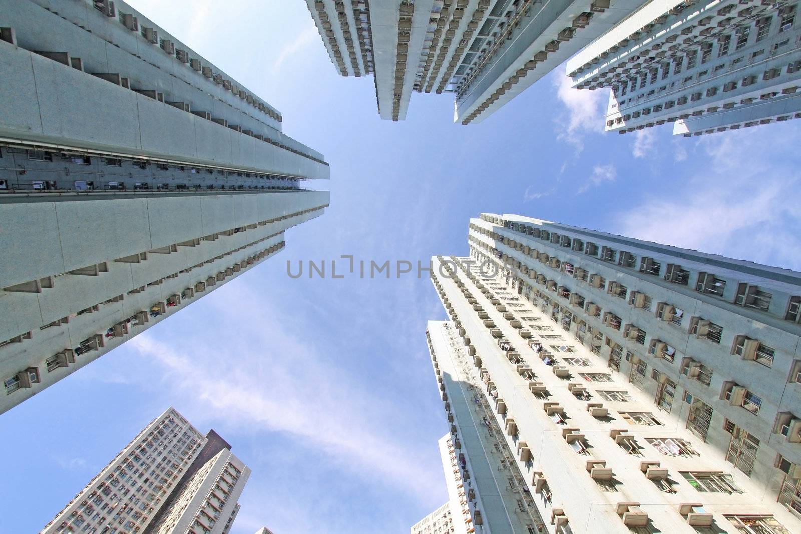 Hong Kong crowded apartment blocks