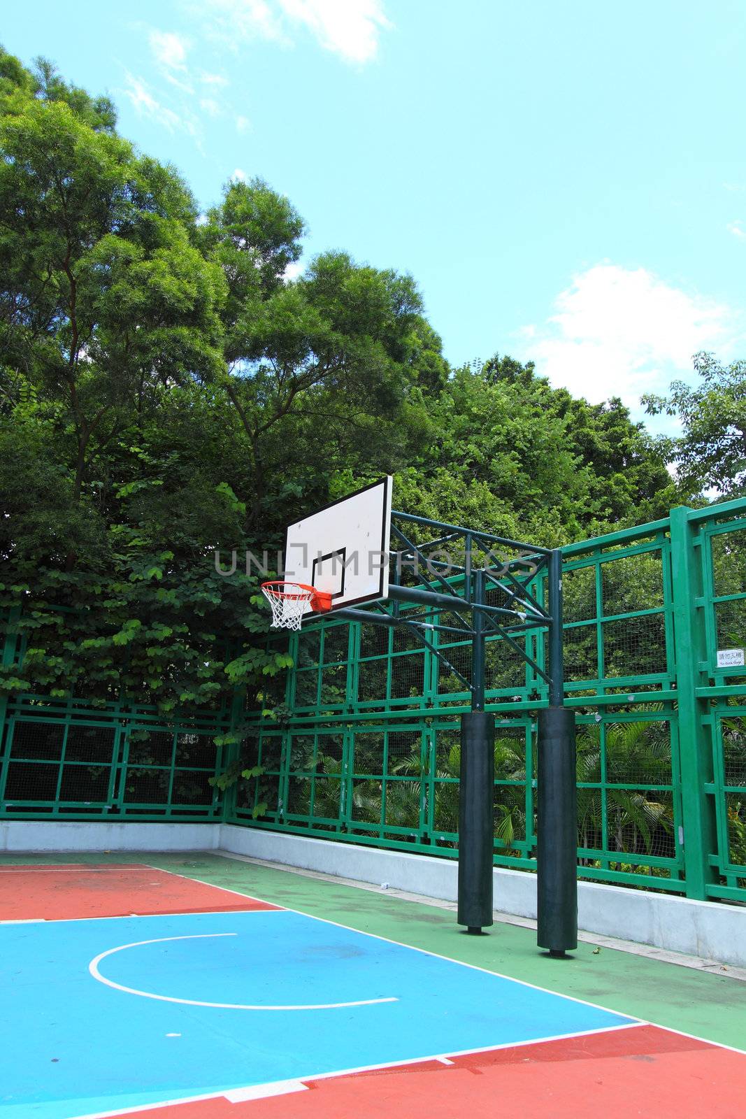 Basketball court in abstract view 
