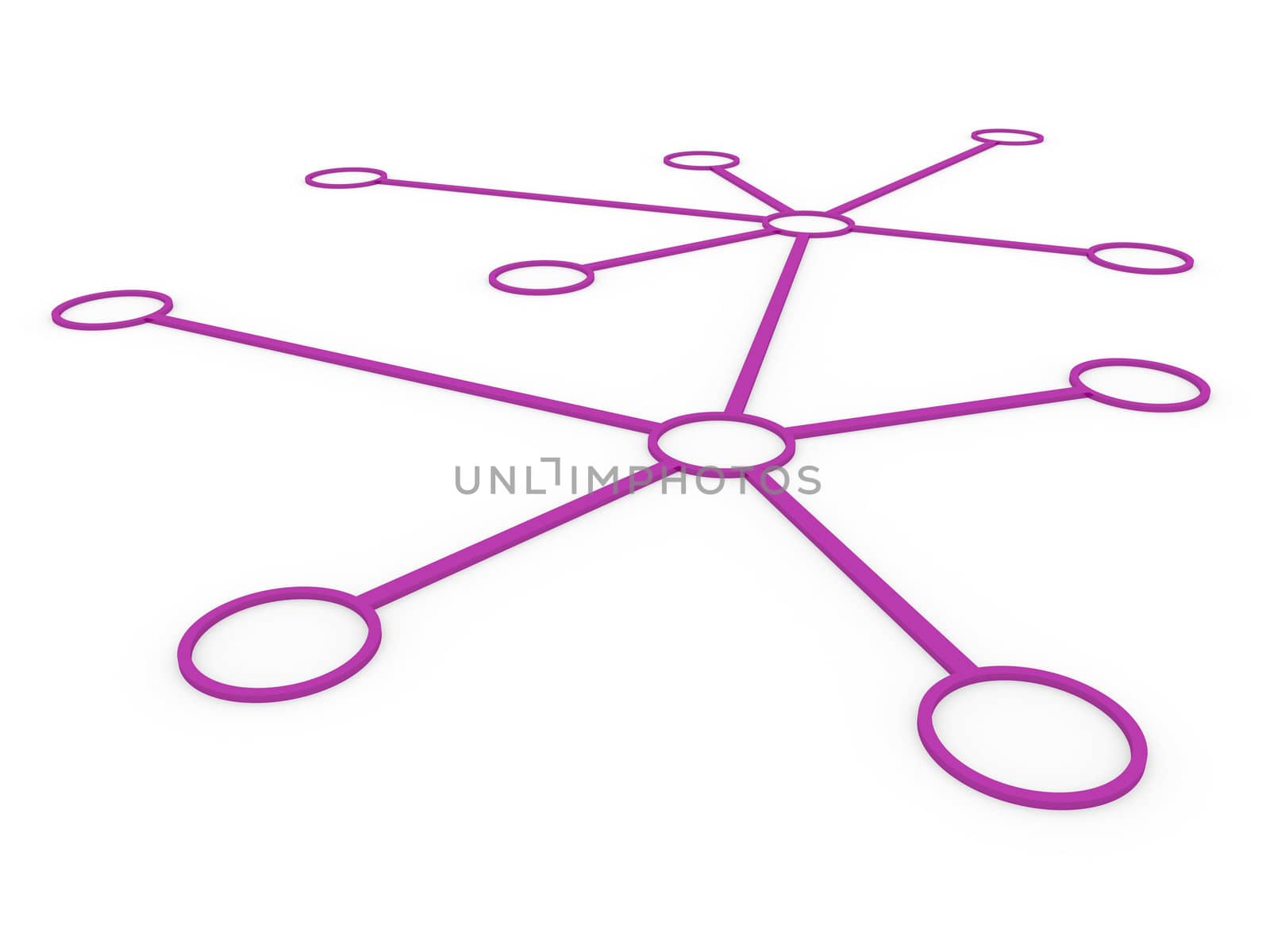 3d network connection circle purple social global internet