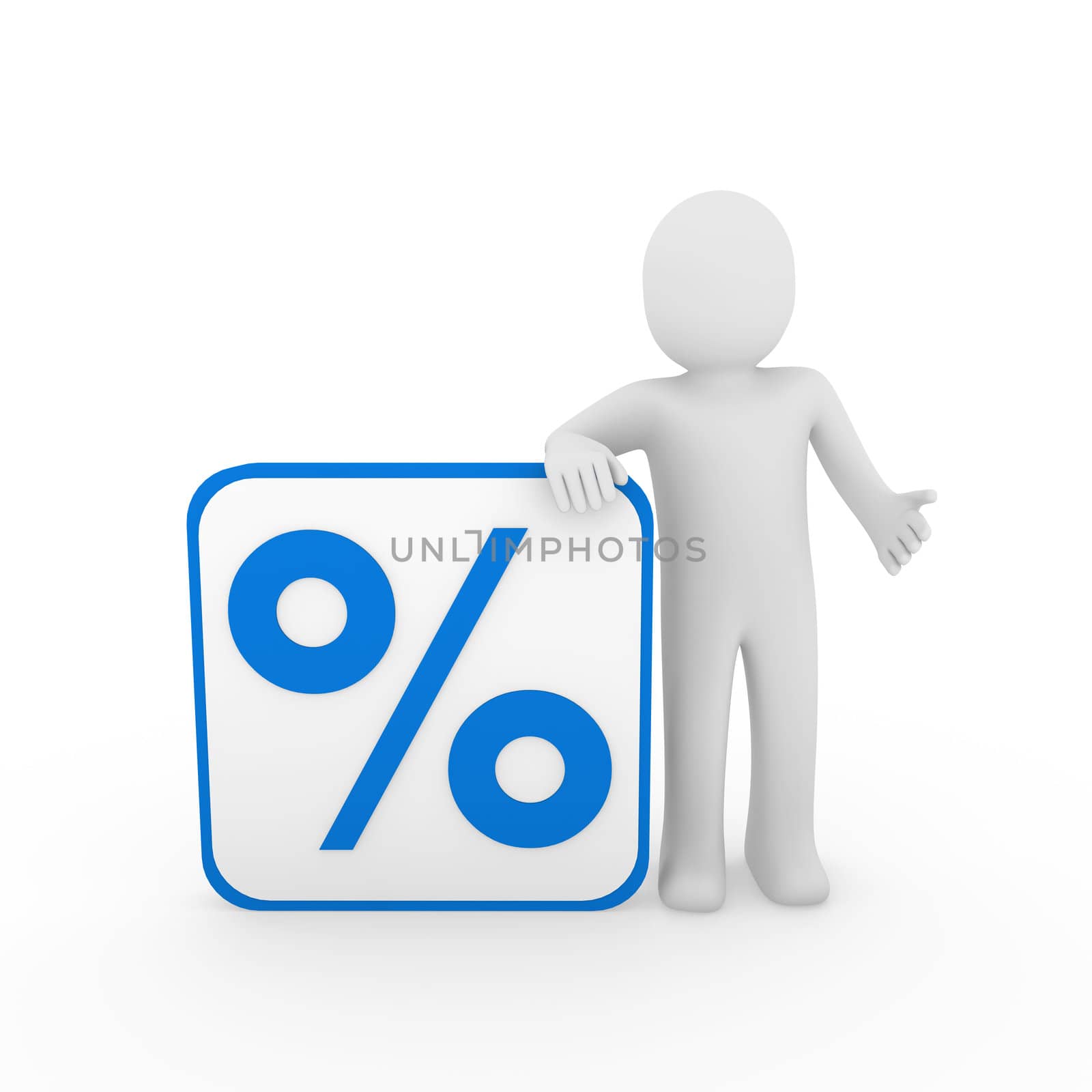 3d man human sale percentage blue cube sell