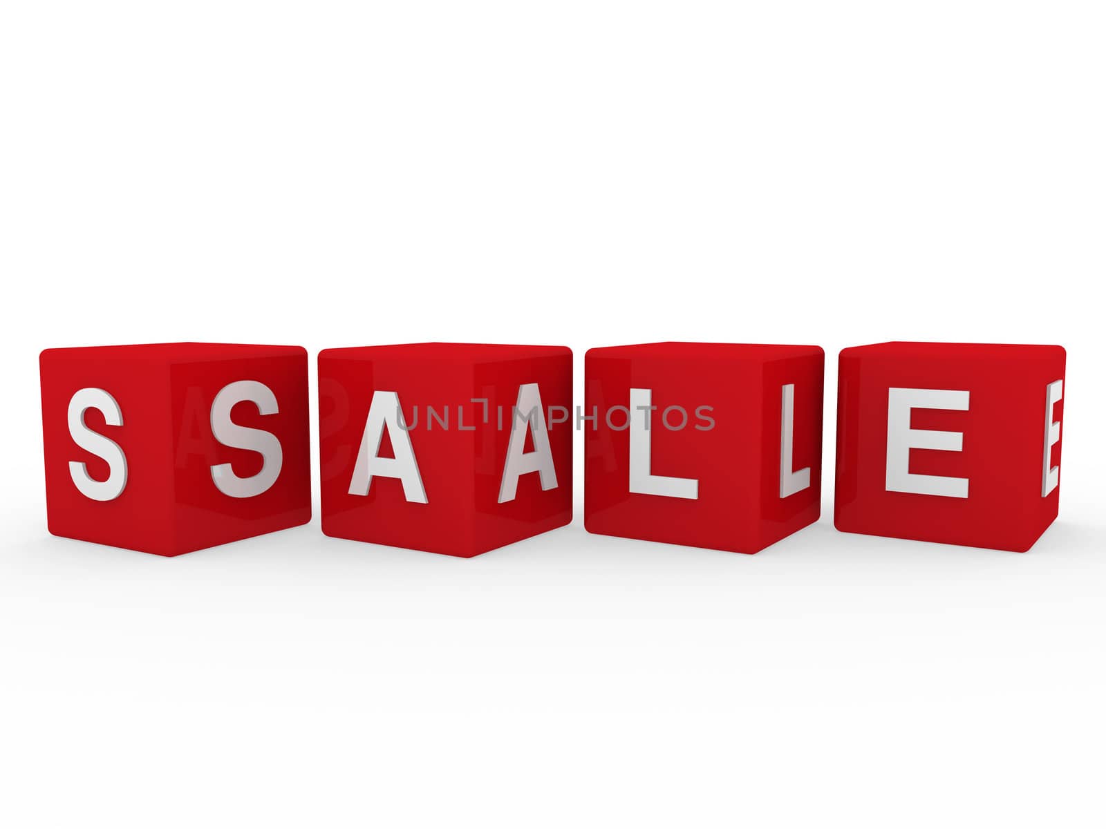 3d red sale cube dice percent business promotion