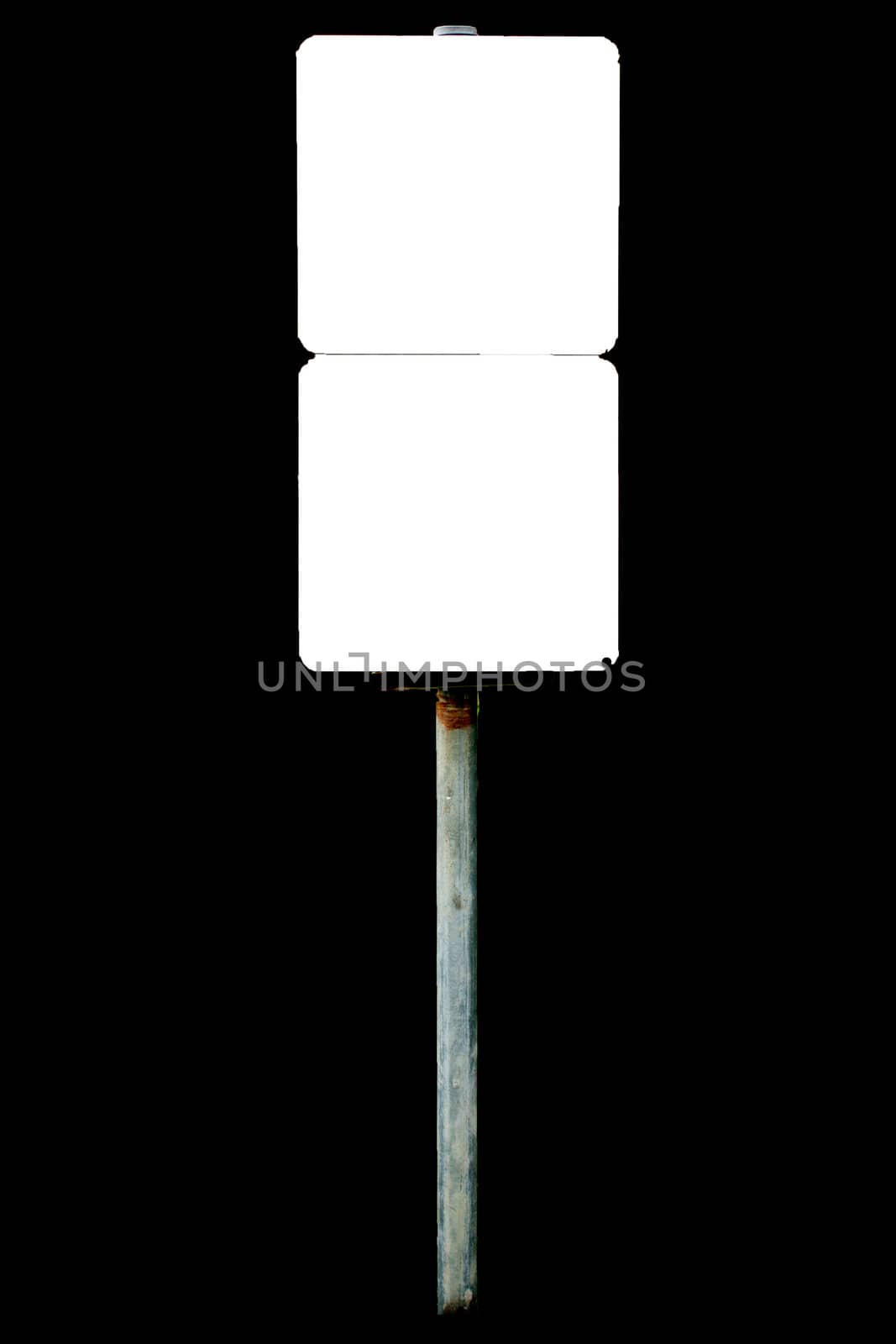 Banner on a white background isolated on black for the advertisement