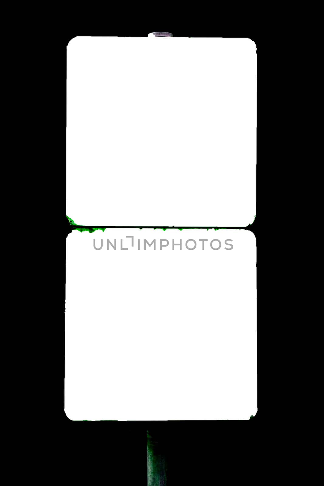 Banner on a white background isolated on black for the advertisement
