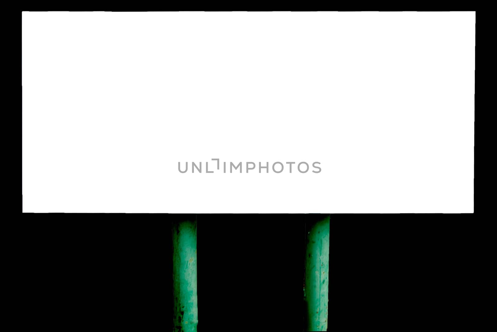 Banner on a white background isolated on black for the advertisement