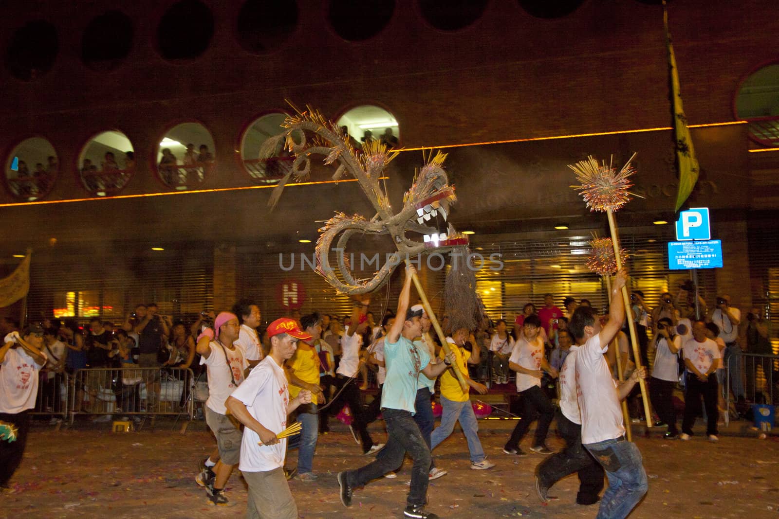 Tai Hang Fire Dragon Dance at night in Hong Kong by kawing921