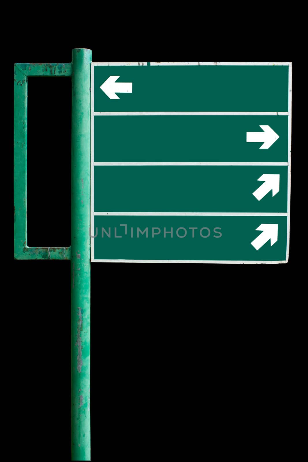 Signs advertising a green background isolated black background.