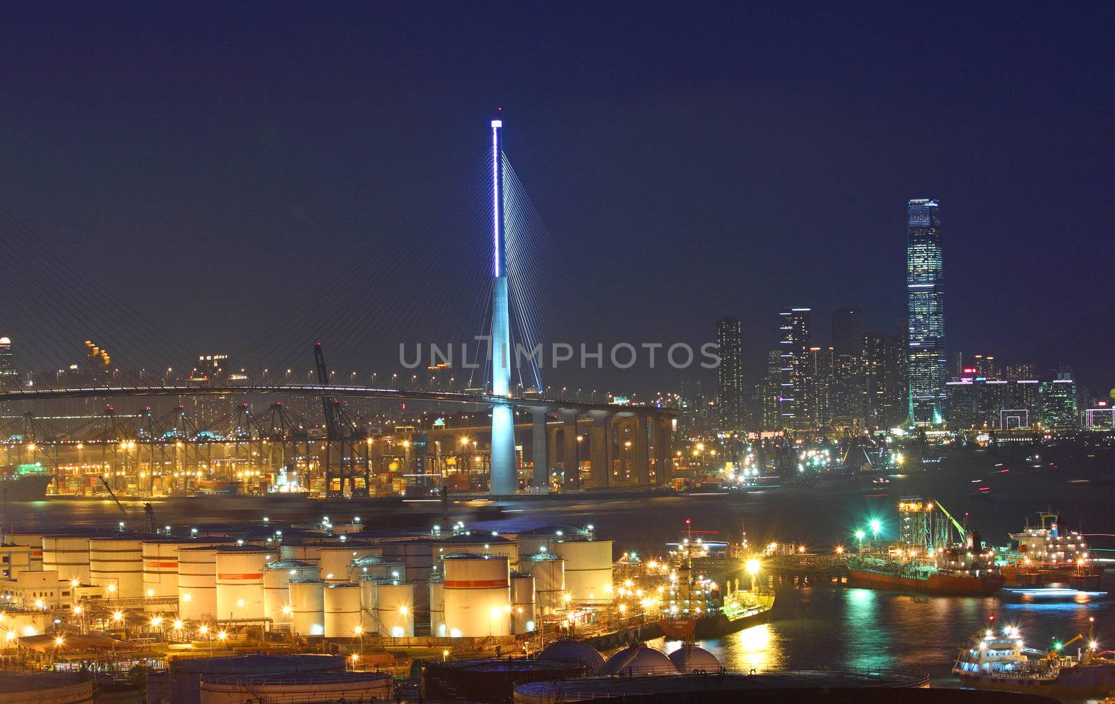 Hong Kong bridge and industrial site by kawing921