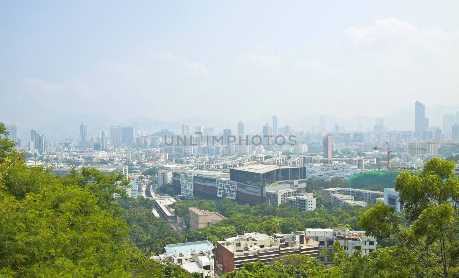 Kowloon area of Hong Kong downtown at day time 