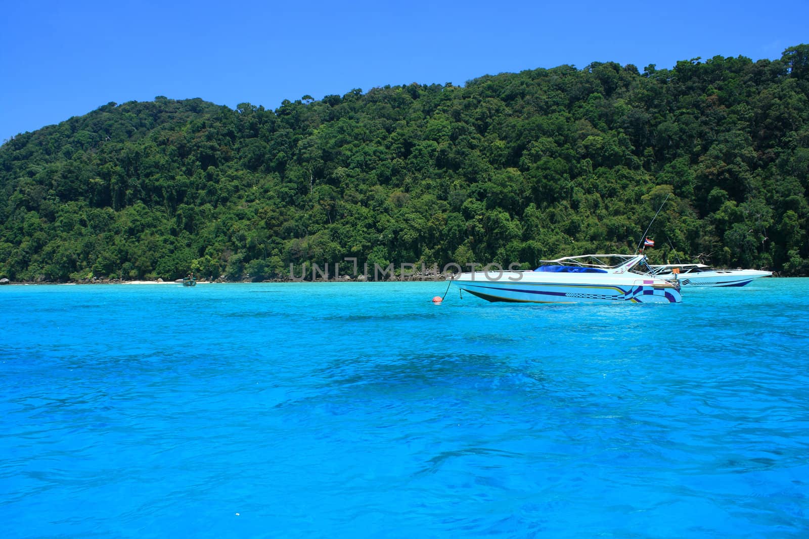 Boat on the blue sea, Koh Surin national park, Thailand