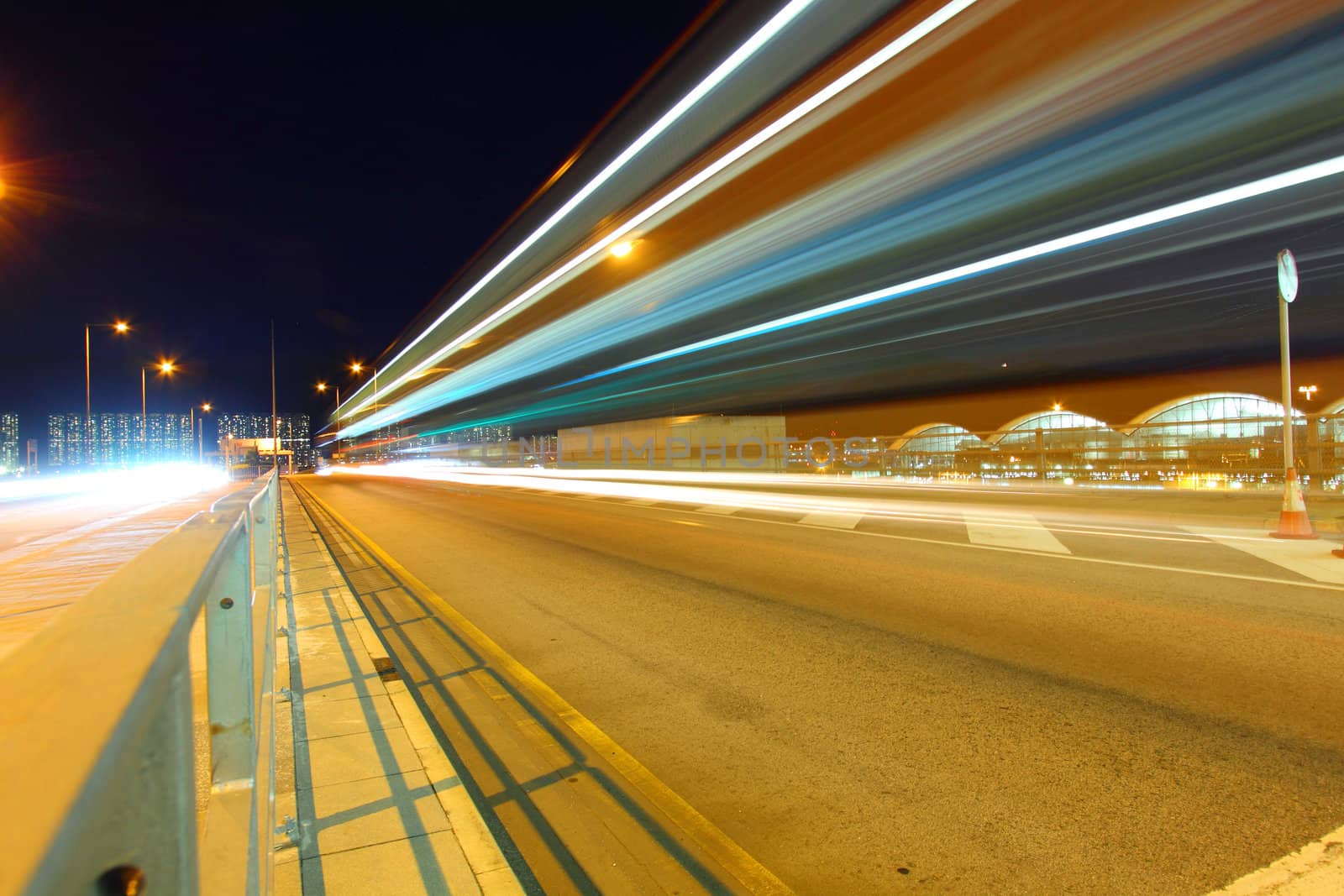 Traffic in Hong Kong at night